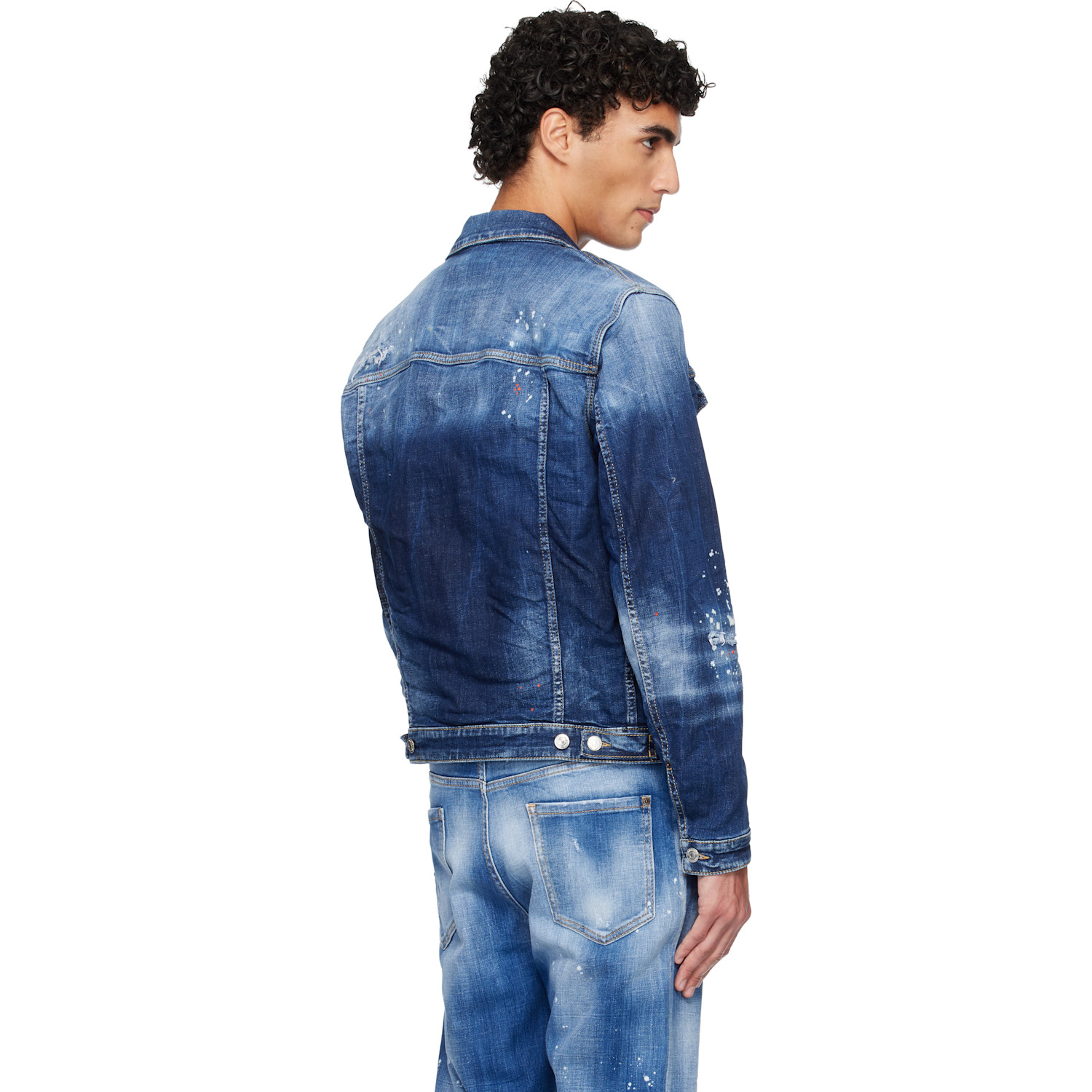  Dsquared2 Navy Medium Easy Wash Dan Denim Jacket 
