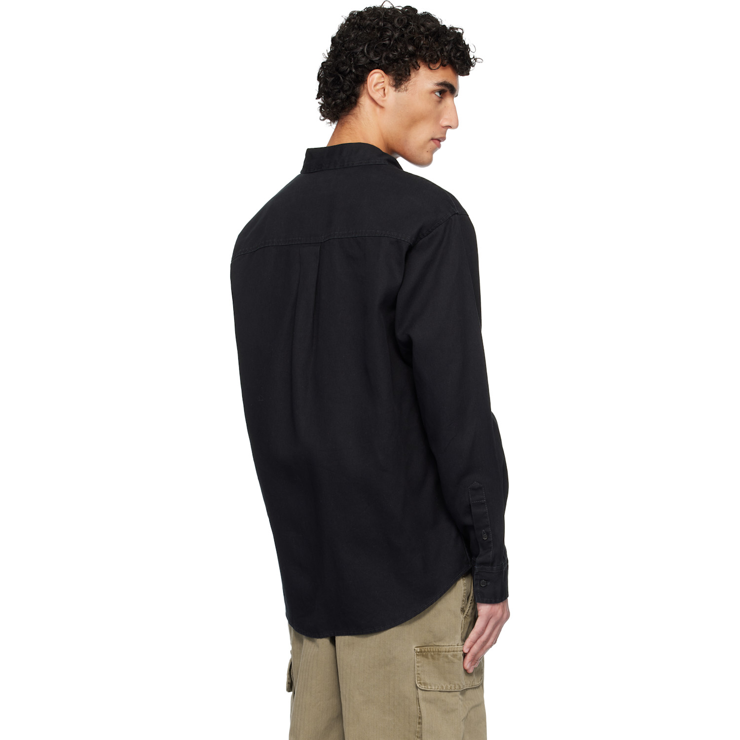  Dsquared2 Black Denim Military Shirt 