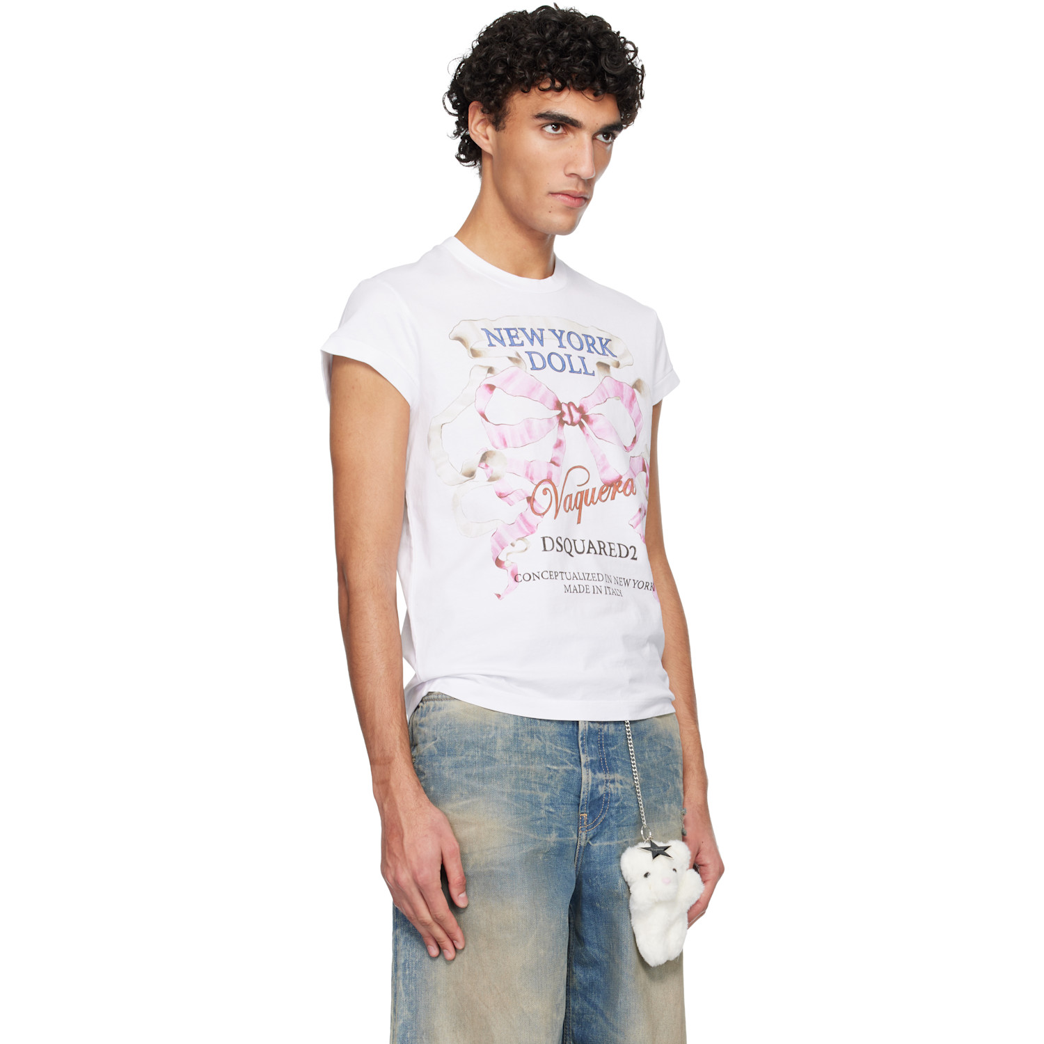  Dsquared2 White Vaquera Edition Cup Sleeves T-shirt 