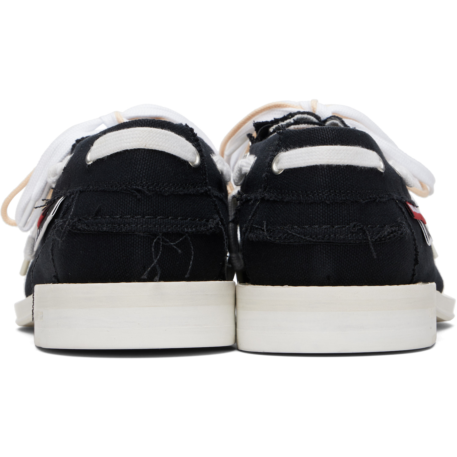  Dsquared2 Black Magliano Edition Canvas Boat Shoes 
