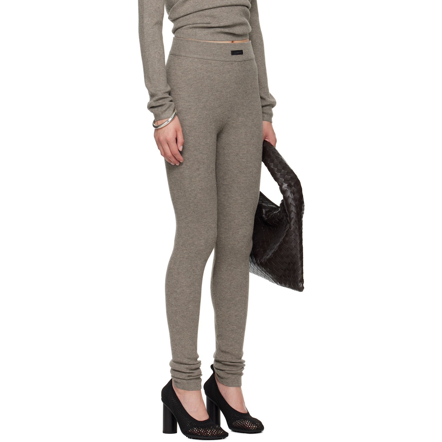  Fear Of God Essentials Brown Soft Rib Leggings 