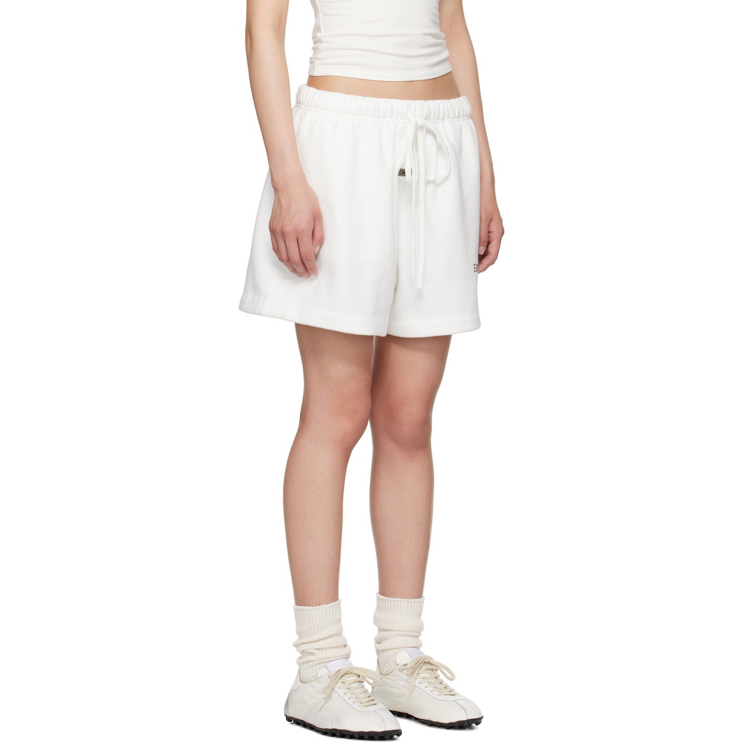  Fear Of God Essentials White Soccer Fleece Shorts 