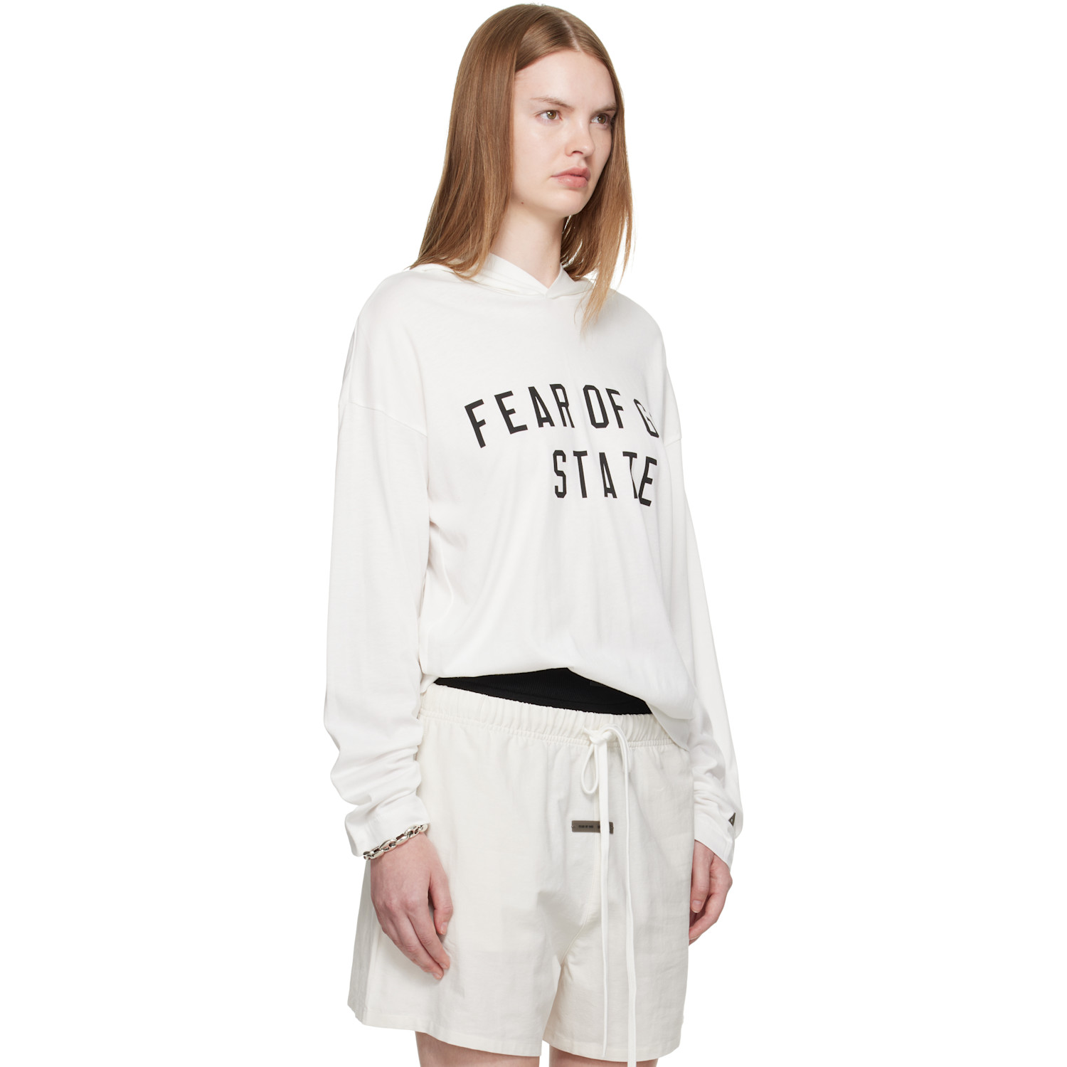  Fear Of God Essentials White Long Sleeve Hoodie 
