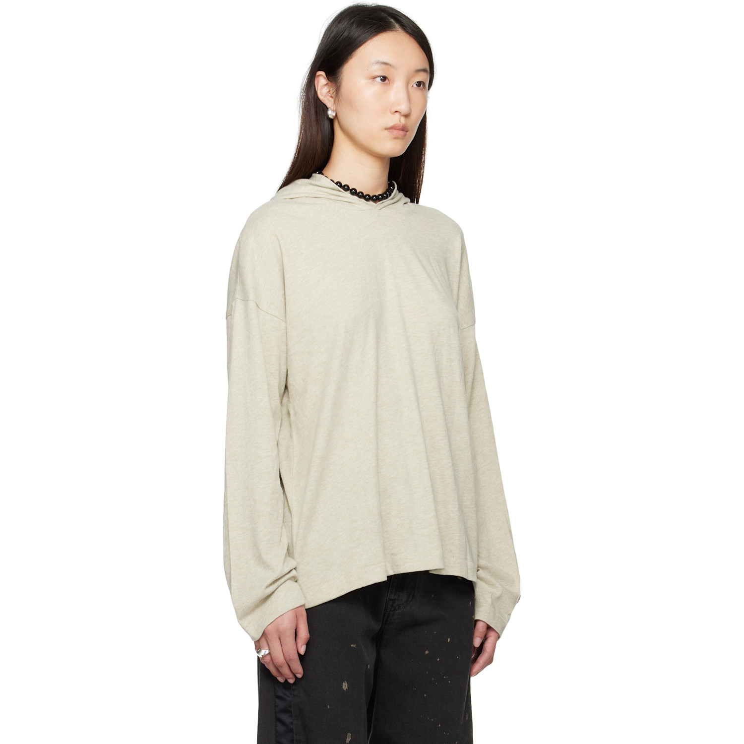  Fear Of God Essentials Beige Long Sleeve Hoodie 