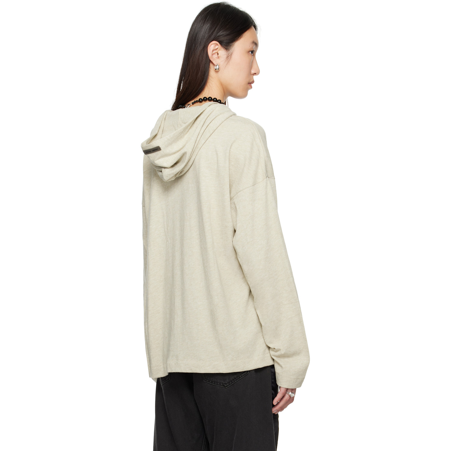  Fear Of God Essentials Beige Long Sleeve Hoodie 