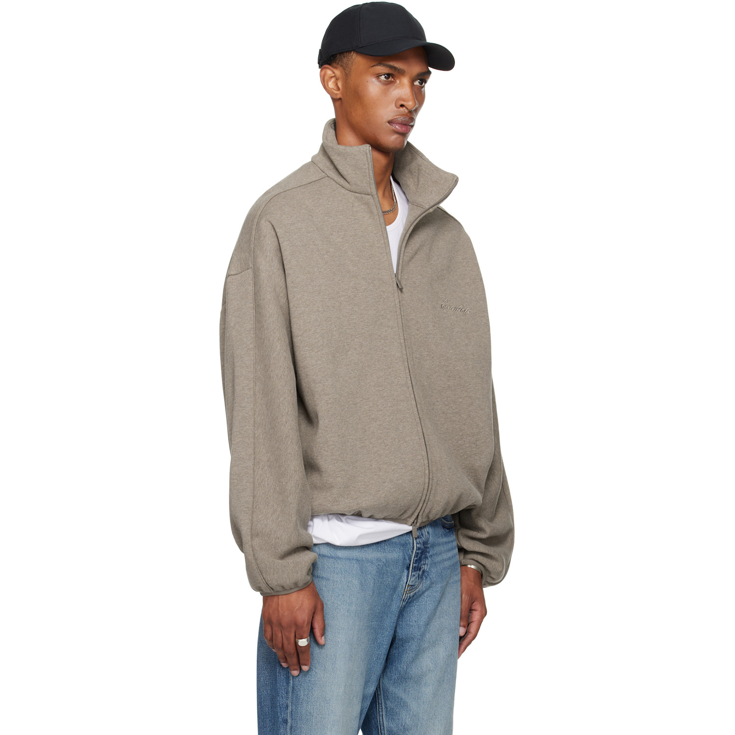  Fear Of God Essentials Brown Modern Fit Fleece Track Jacket 