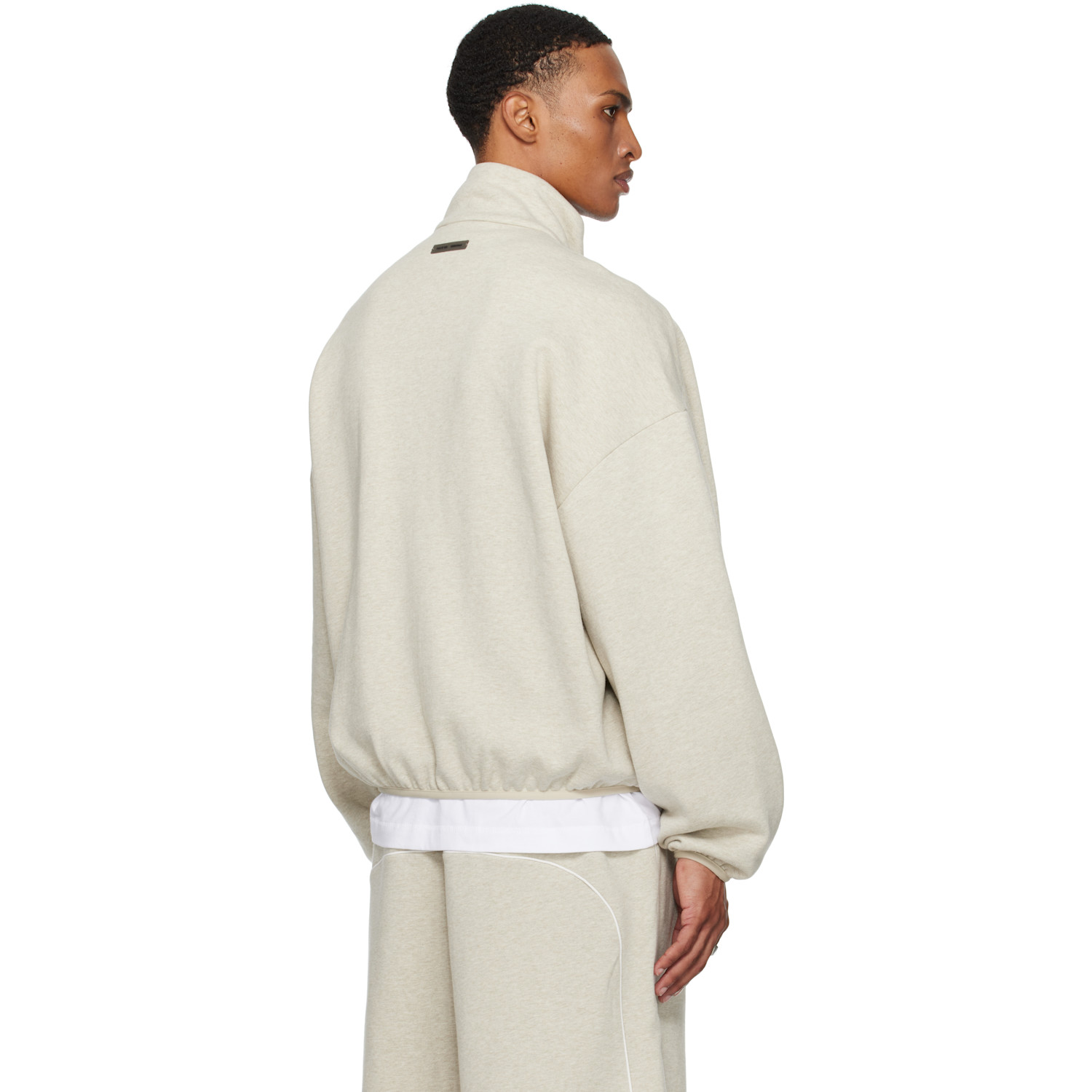 Fear Of God Essentials Beige Modern Fit Fleece Track Jacket 