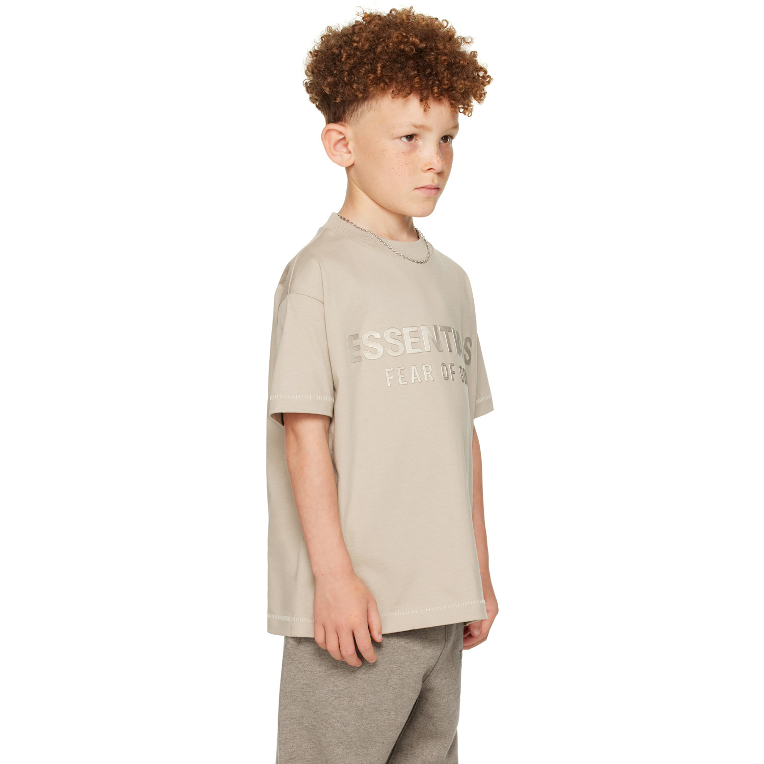  Fear Of God Essentials Kids Taupe Classic T-shirt 