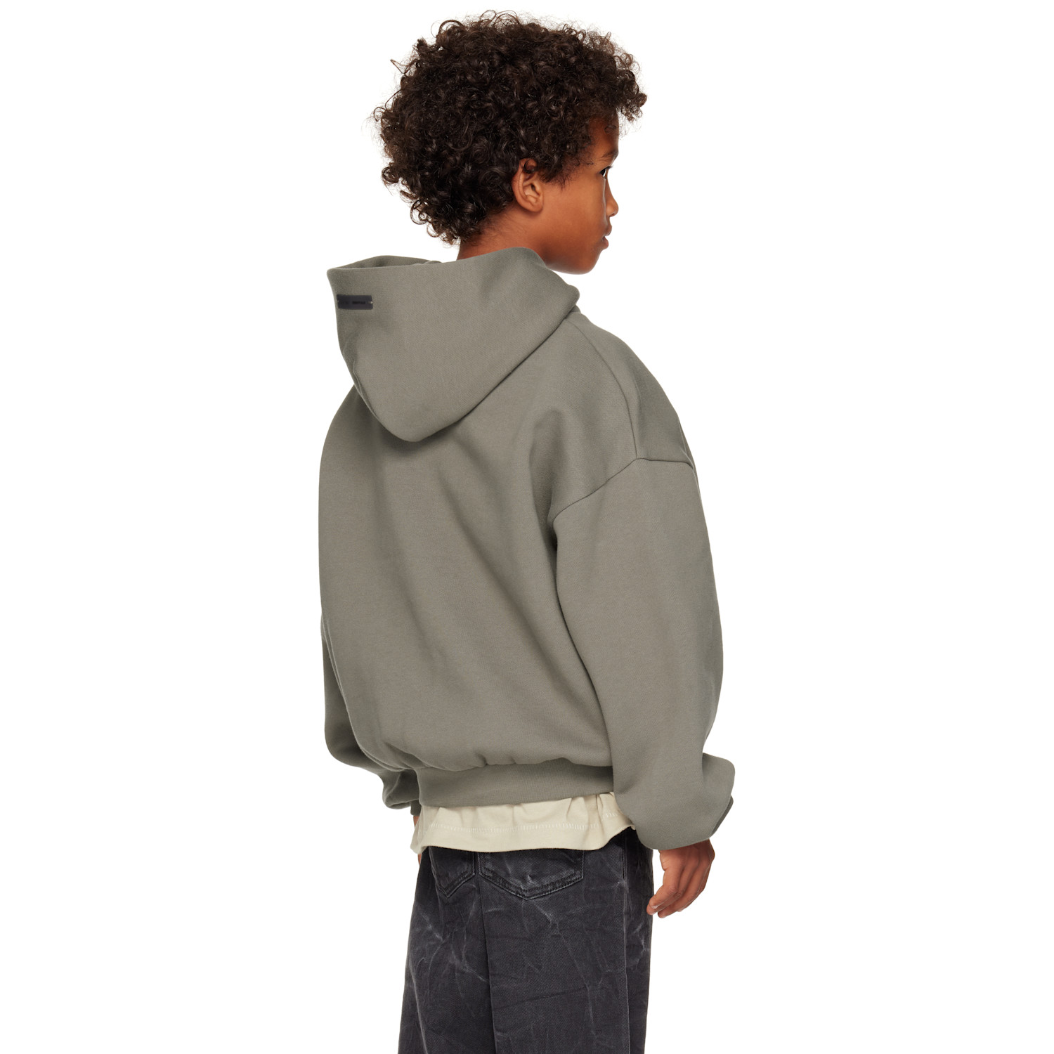  Fear Of God Essentials Kids Gray 90s Fit Fleece Hoodie 