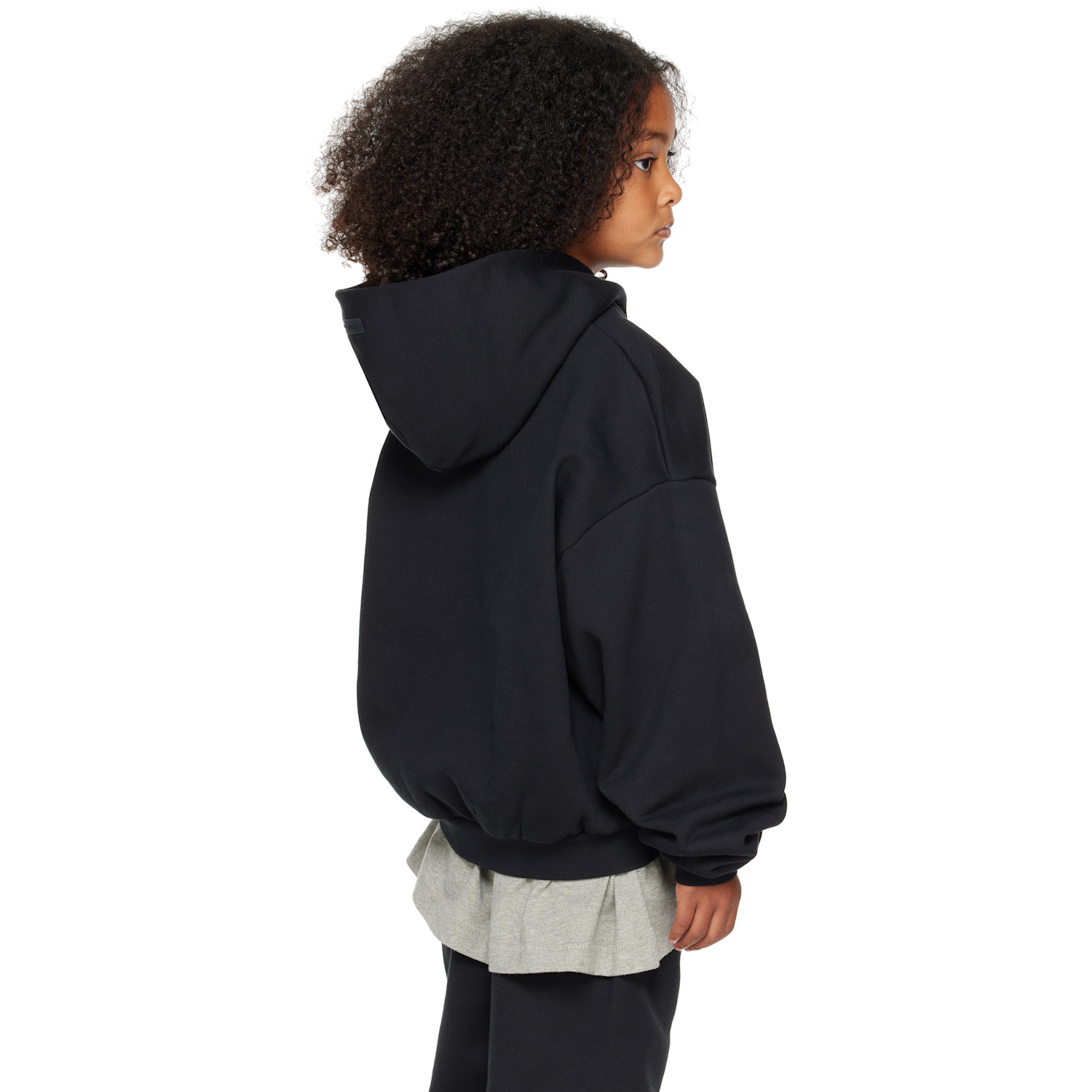  Fear Of God Essentials Kids Black Fleece Hoodie 