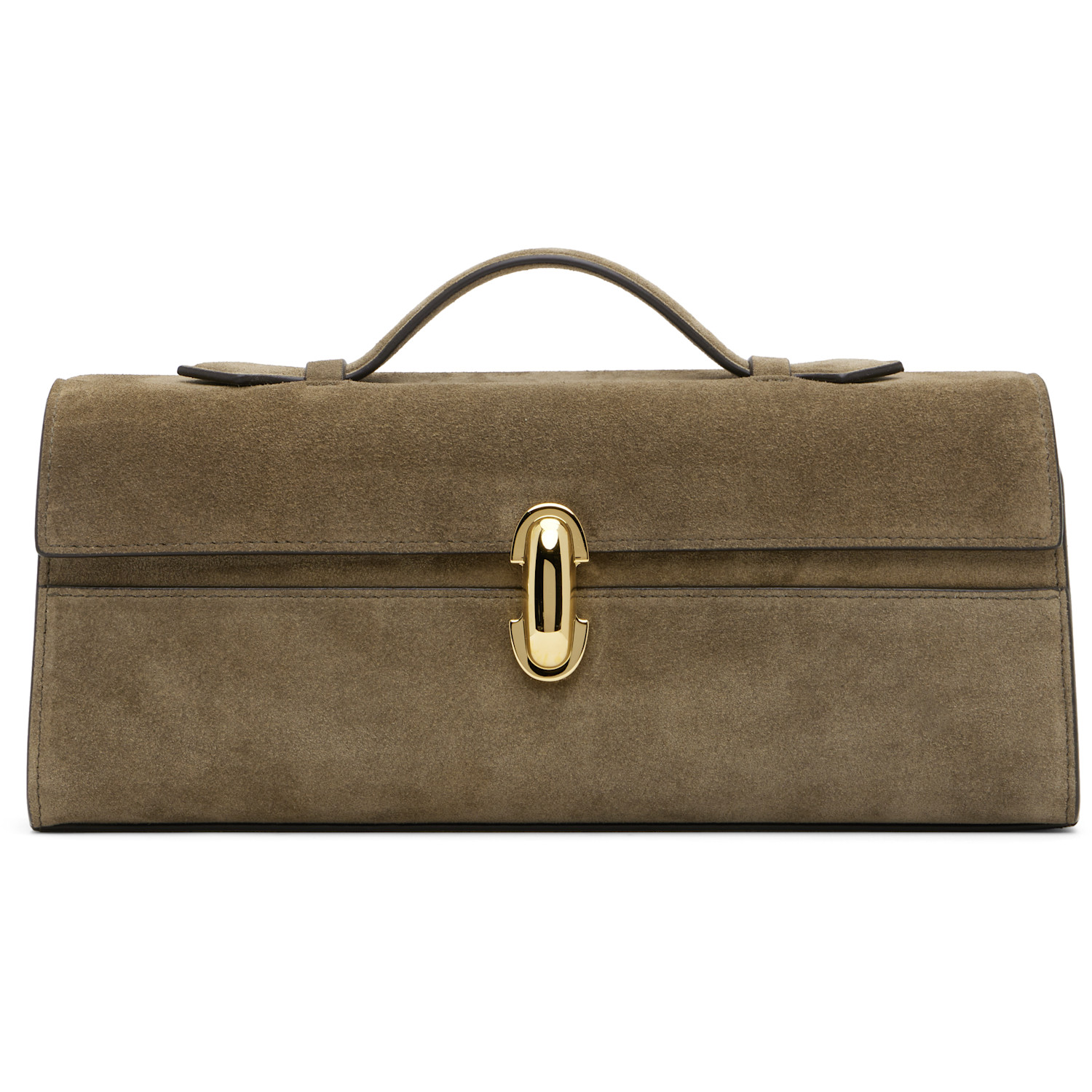 Savette Taupe Slim Symmetry Pochette Bag