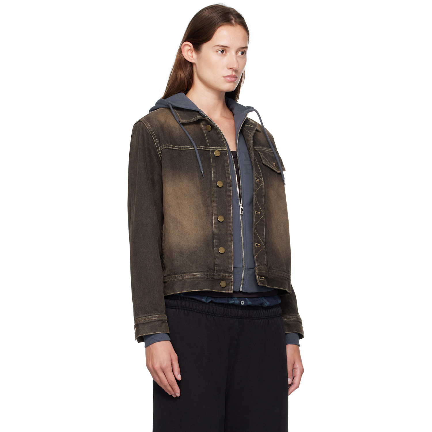  Carter Young Brown Overdyed Arch Denim Jacket 