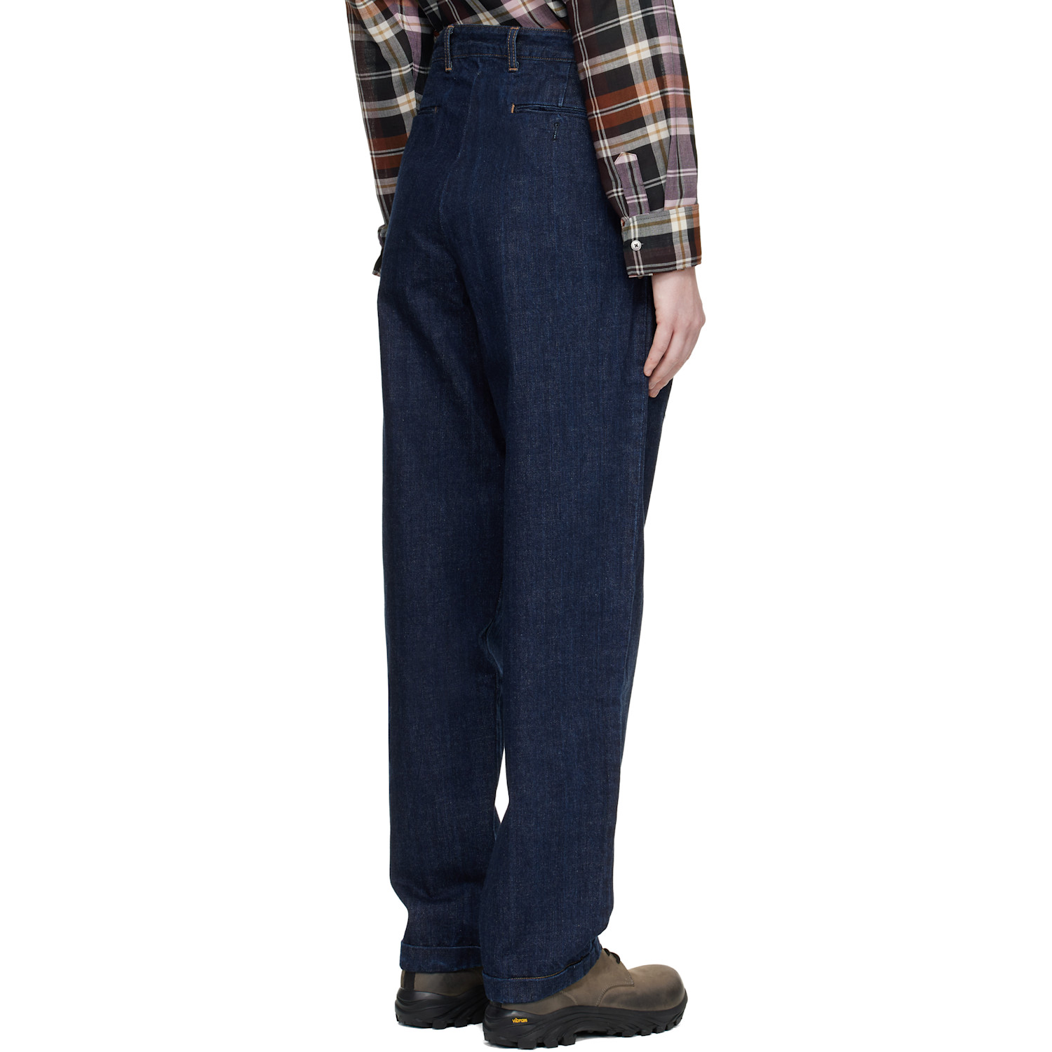  Carter Young Ssense Exclusive Blue Washed Pleated Jeans 