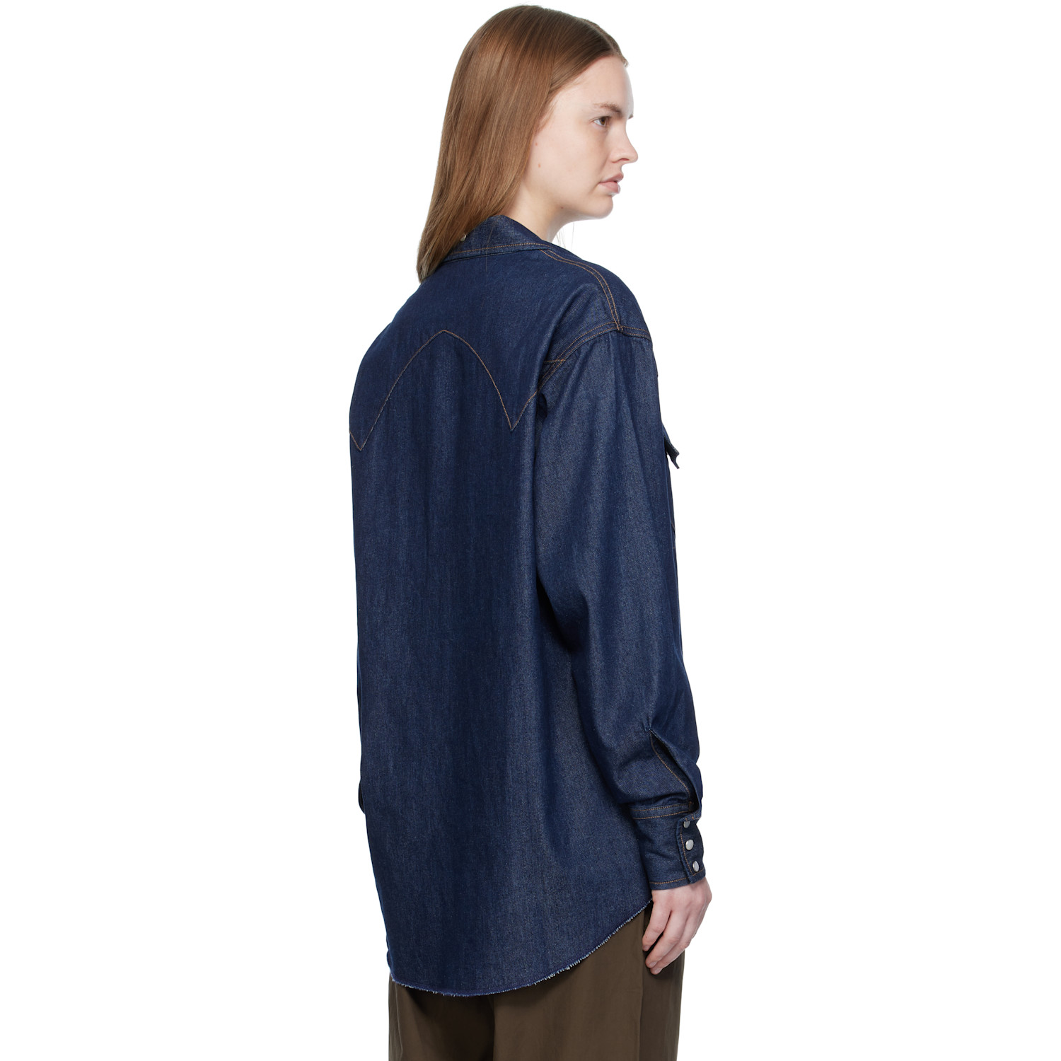  Carter Young Ssense Exclusive Blue Denim Western Shirt 