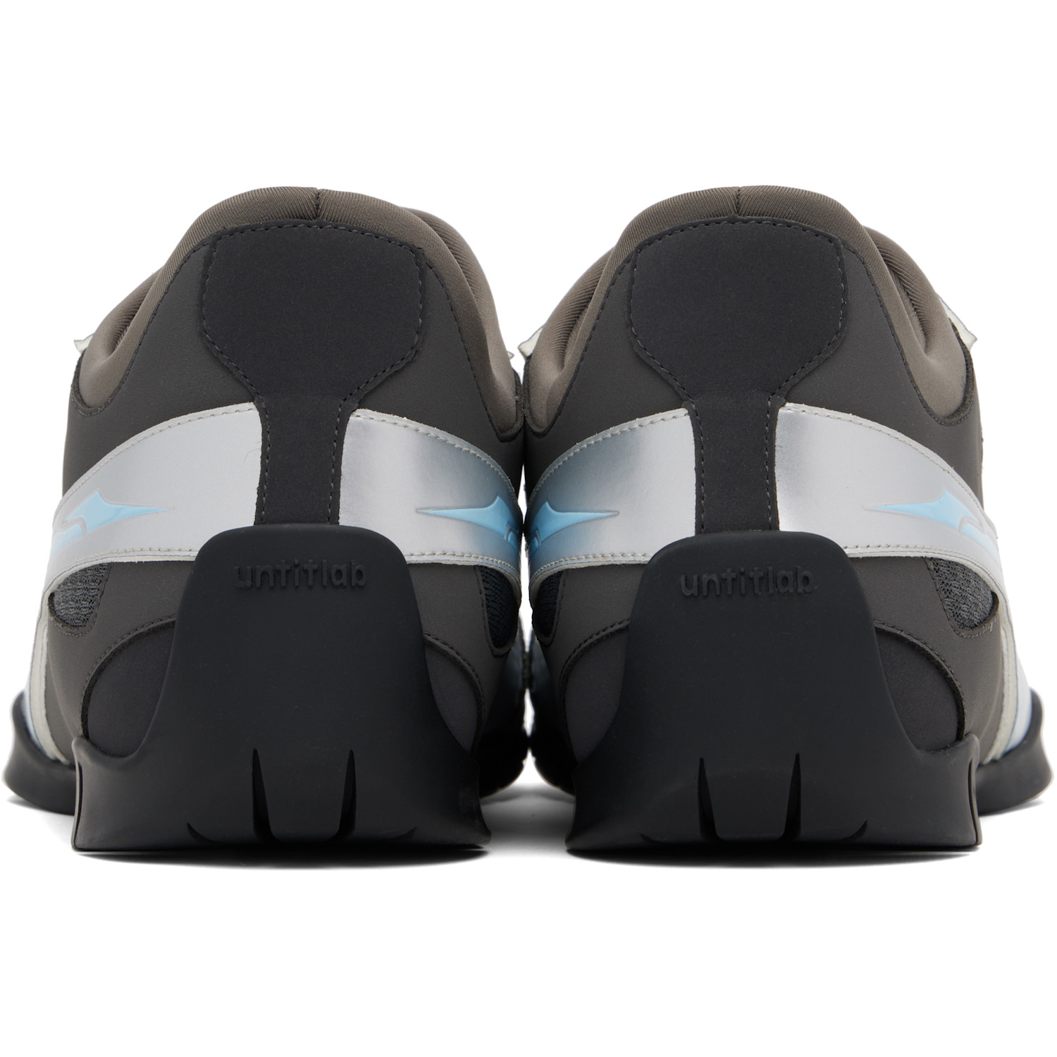  Untitlab® Silver & Brown Swift Trek Sneakers 