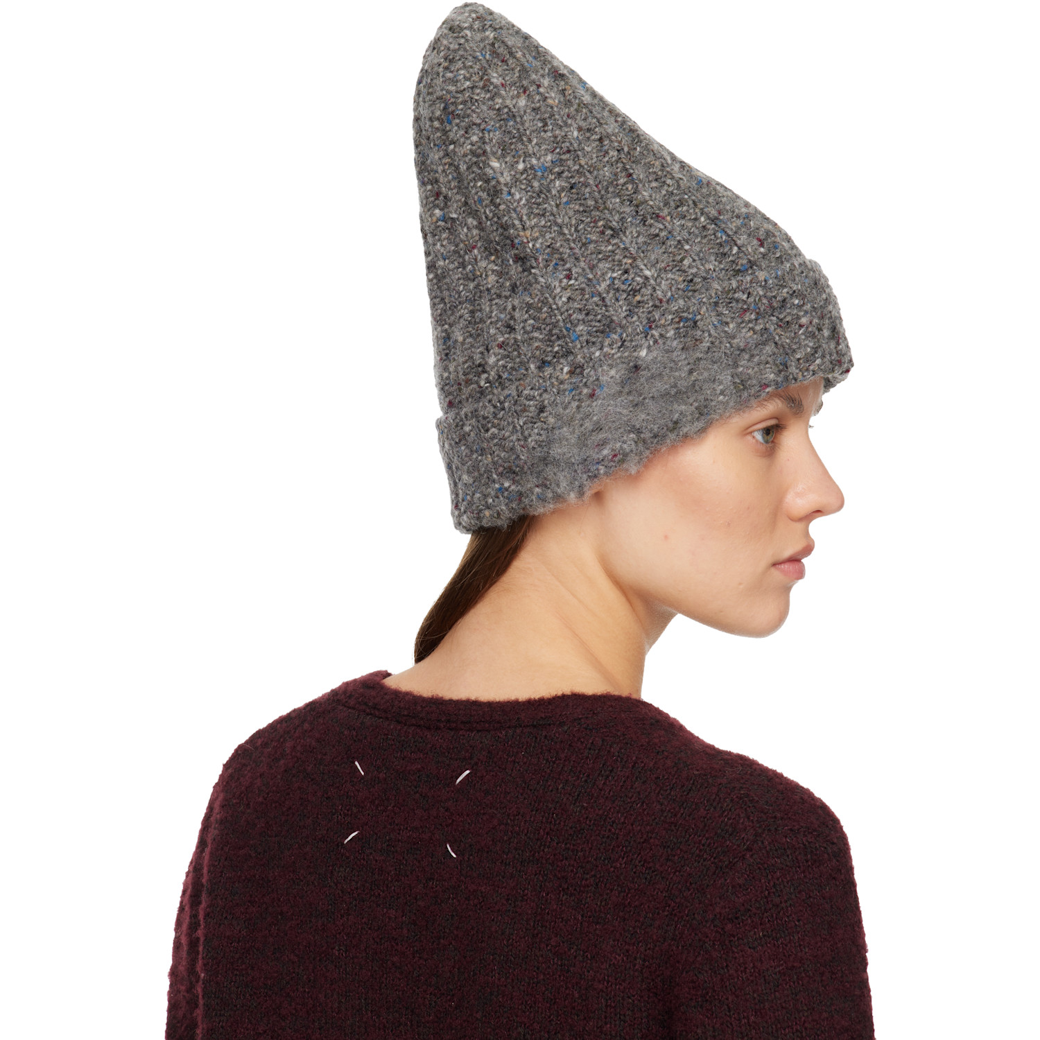  Maison Margiela Gray Xl Wool Beanie 
