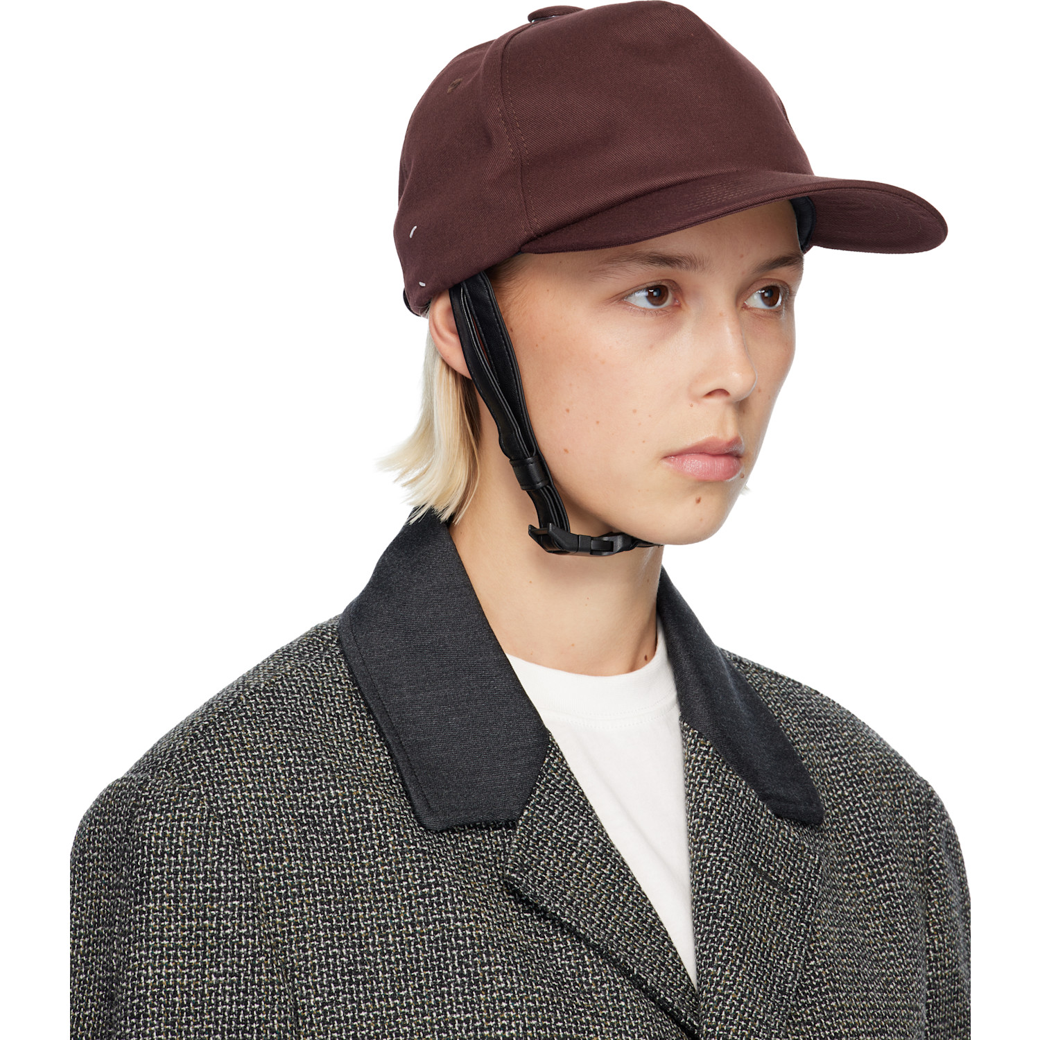  Maison Margiela Burgundy Riding Cap 