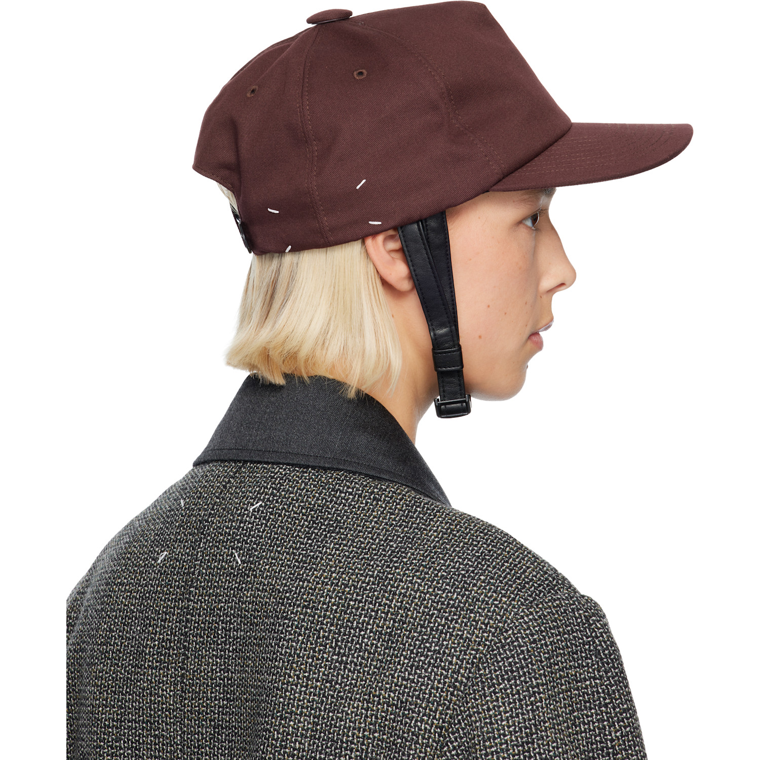  Maison Margiela Burgundy Riding Cap 