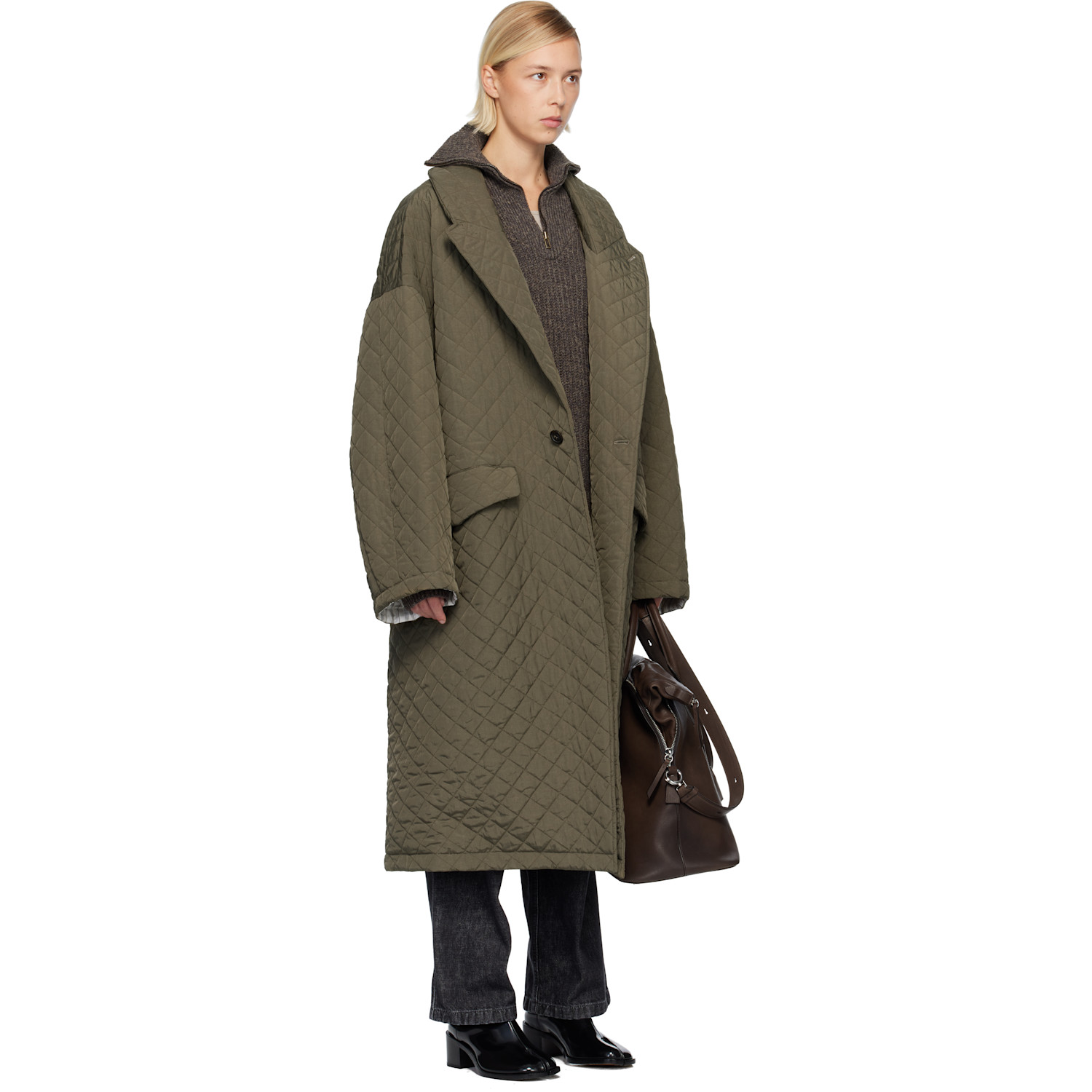  Maison Margiela Green Quilted Coat 