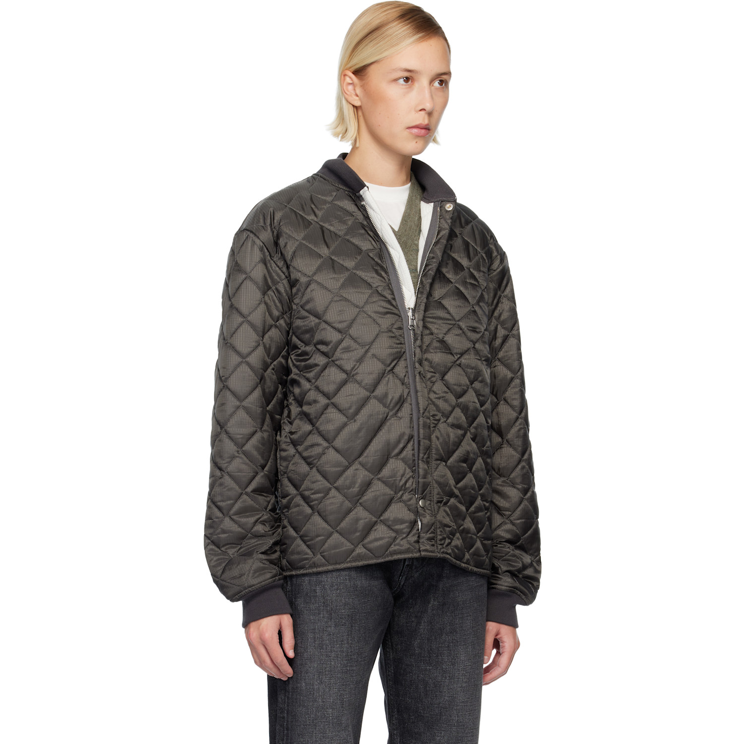 Maison Margiela Gray Quilted Jacket 