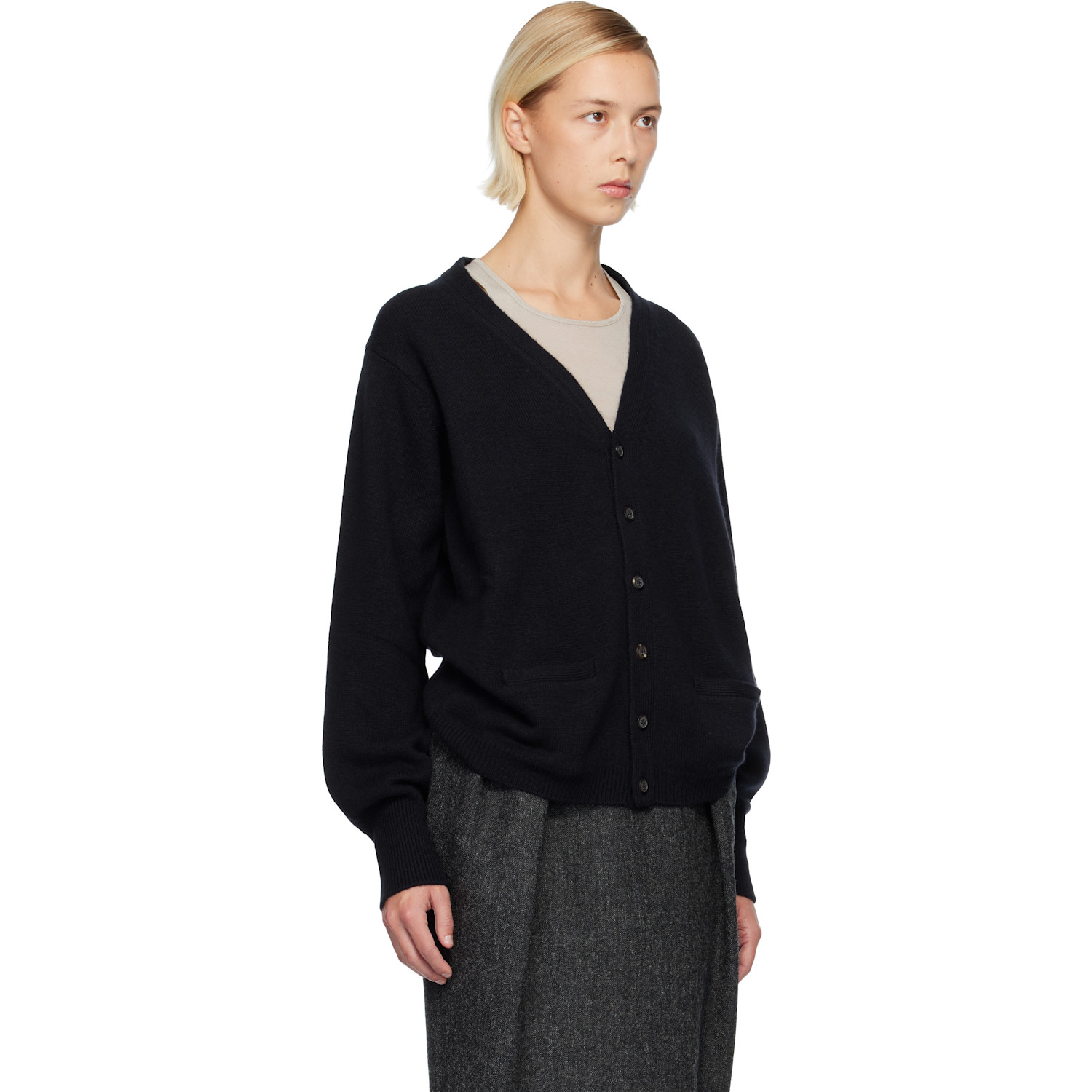  Maison Margiela Navy Cashmere Cardigan 