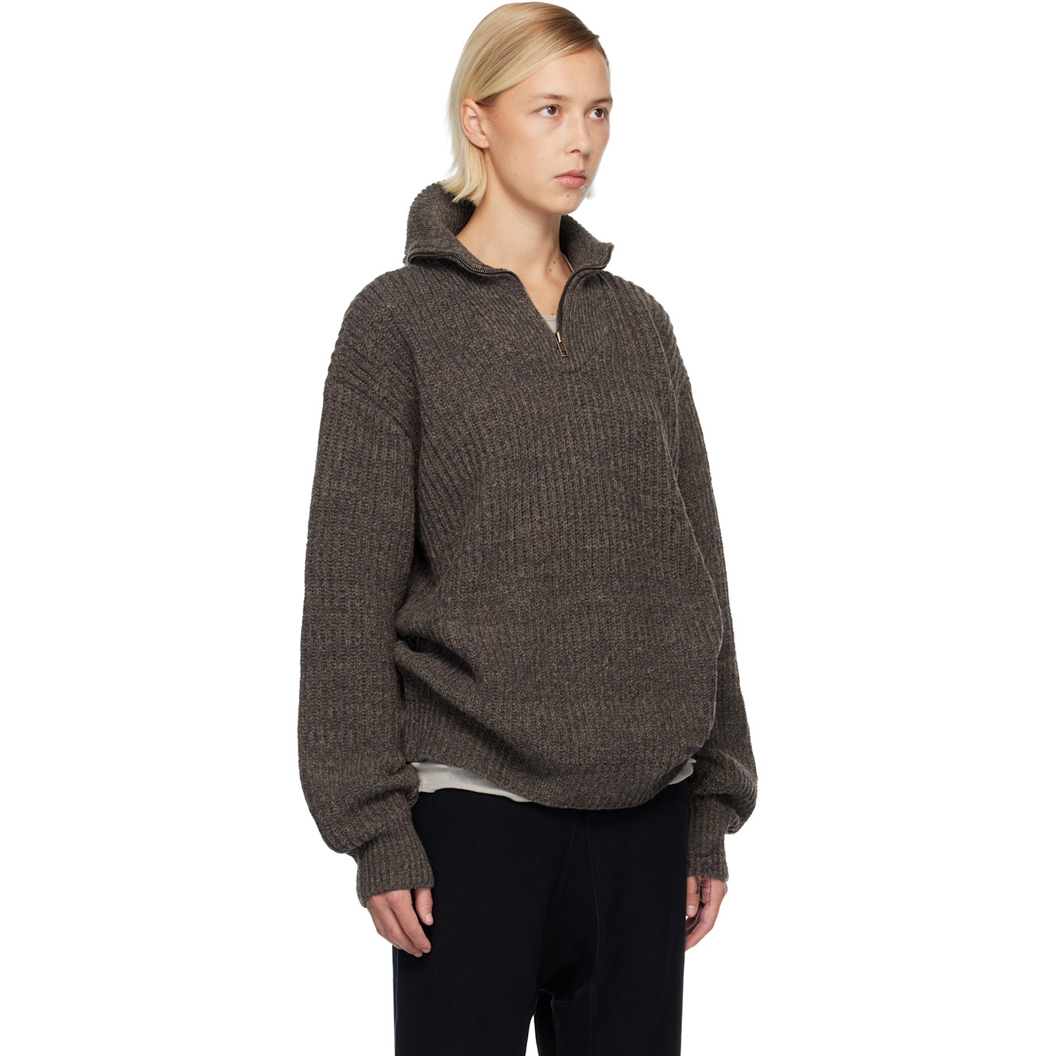  Maison Margiela Brown Half-zip Jacket 
