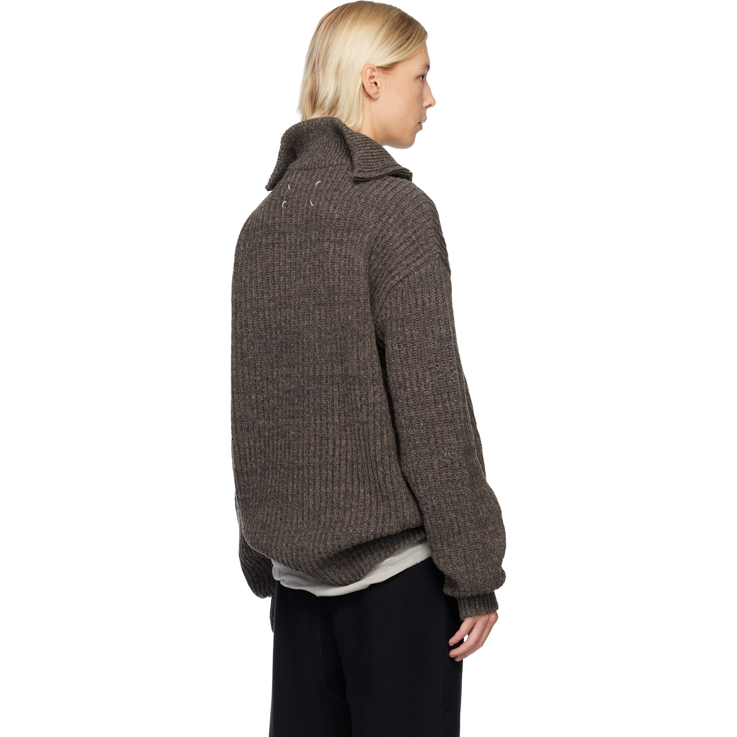  Maison Margiela Brown Half-zip Jacket 