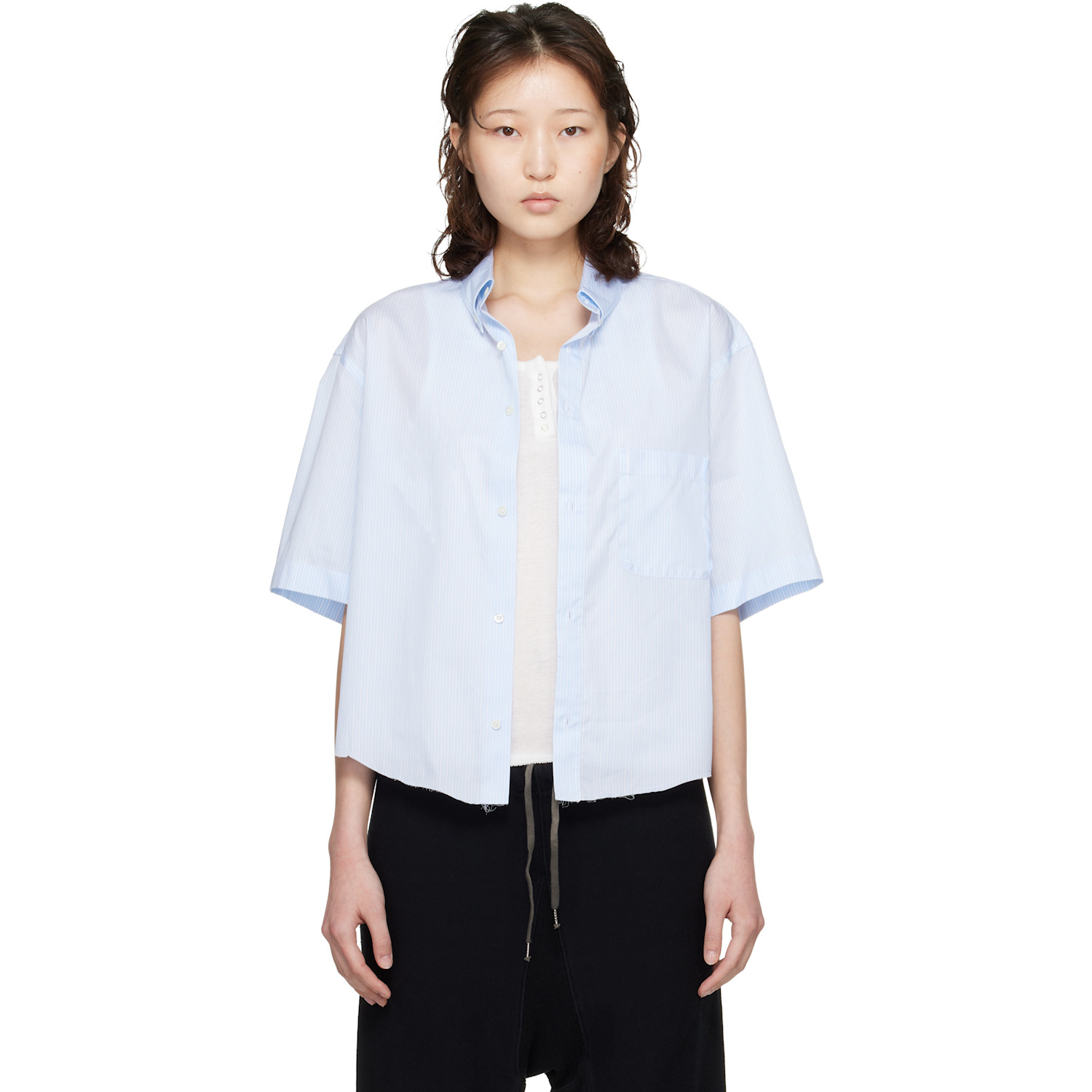 Maison Margiela Blue Short-Sleeved Shirt