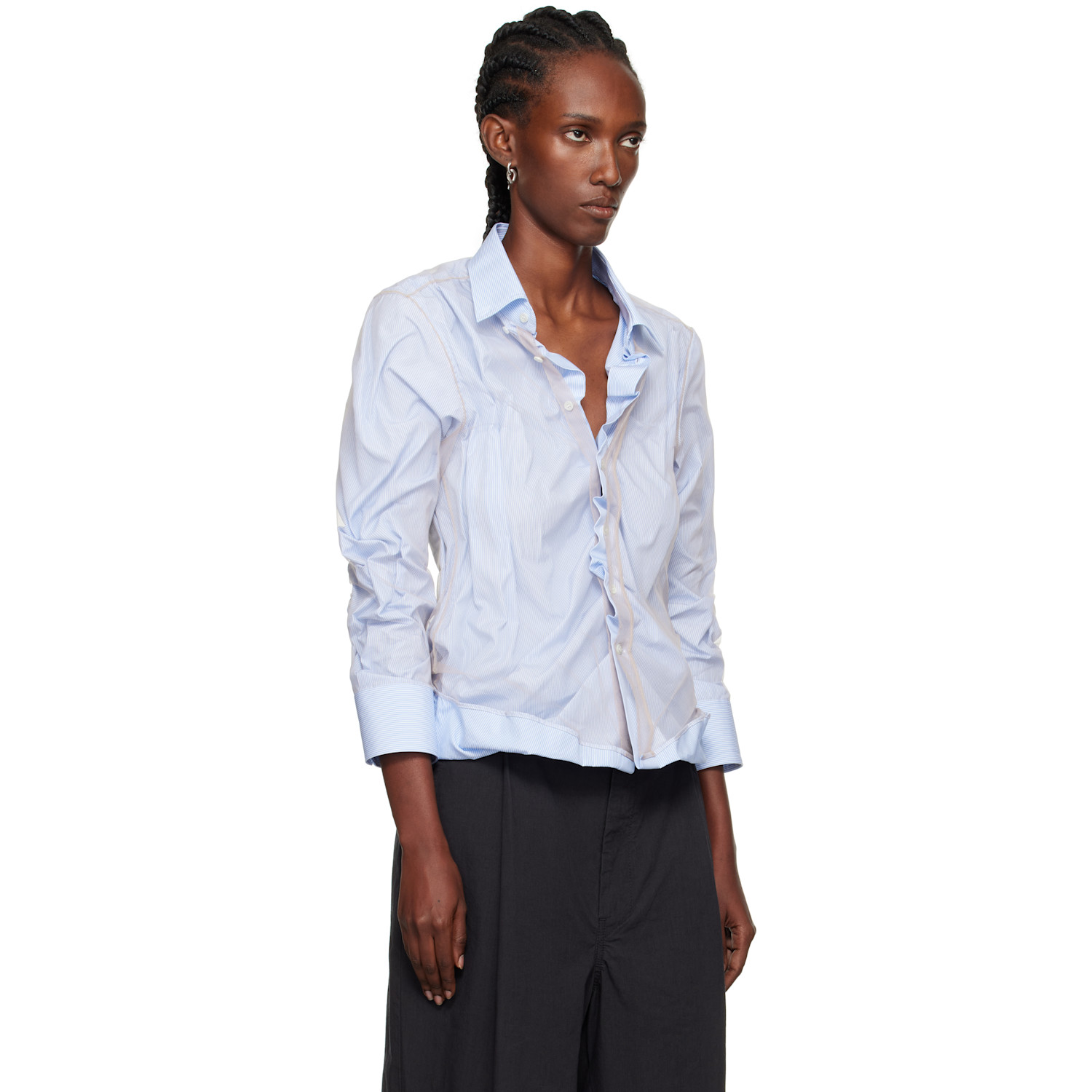  Maison Margiela Blue Organic Cotton Shirt 