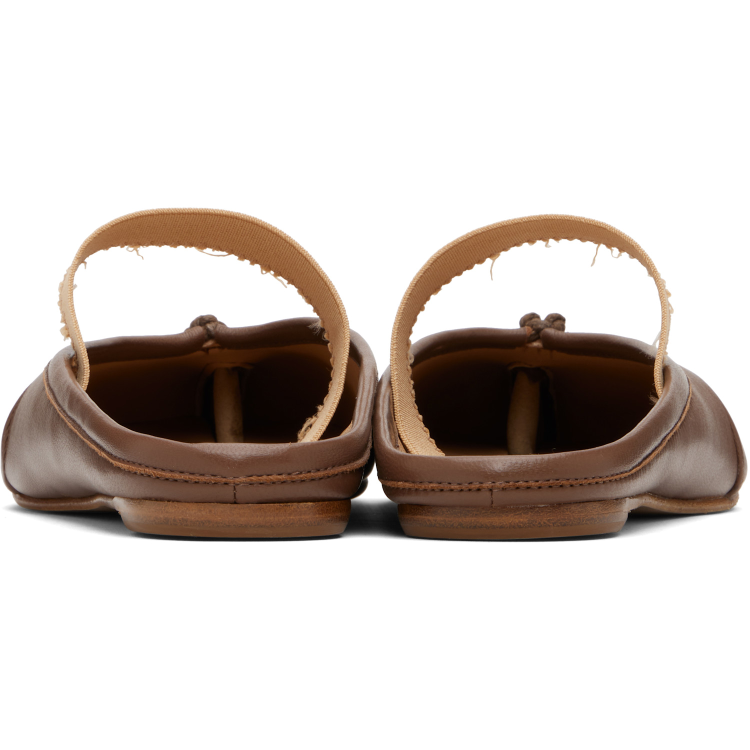  Maison Margiela Beige Tabi Elastic Band Mule Flats 