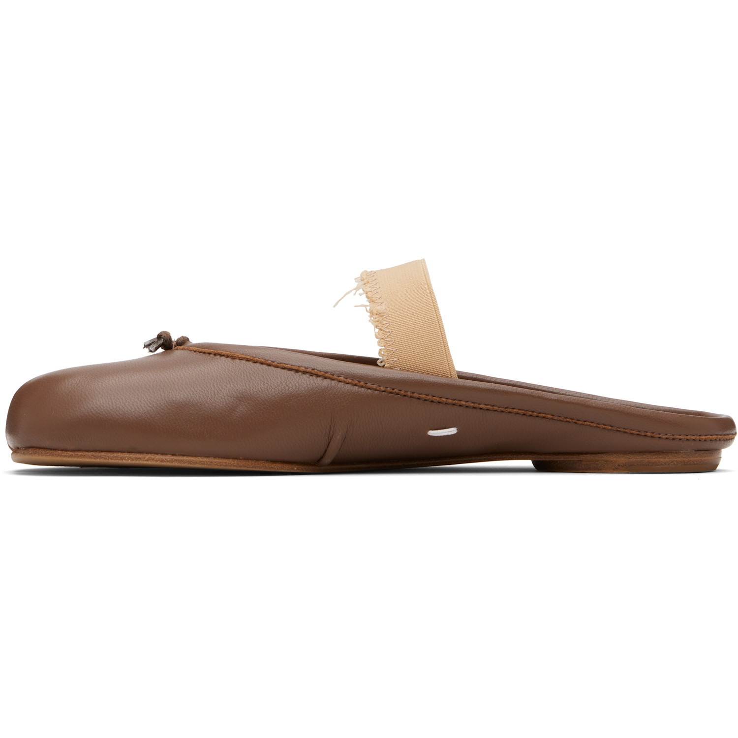  Maison Margiela Beige Tabi Elastic Band Mule Flats 