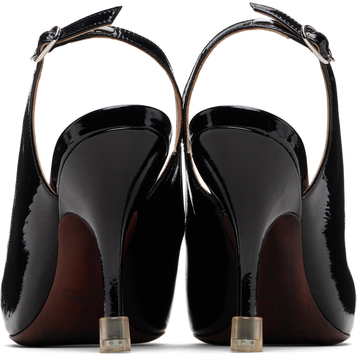  Maison Margiela Black Loved To Death Slingback Heels 