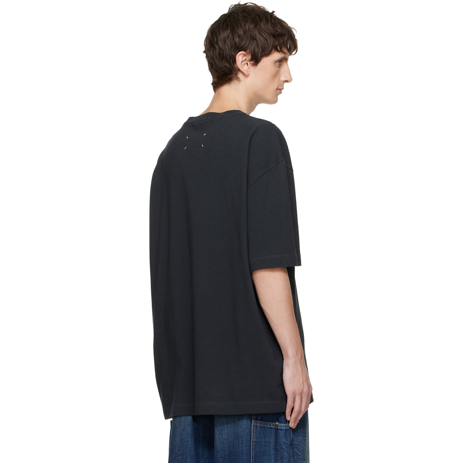  Maison Margiela Gray Embroidered Logo T-shirt 
