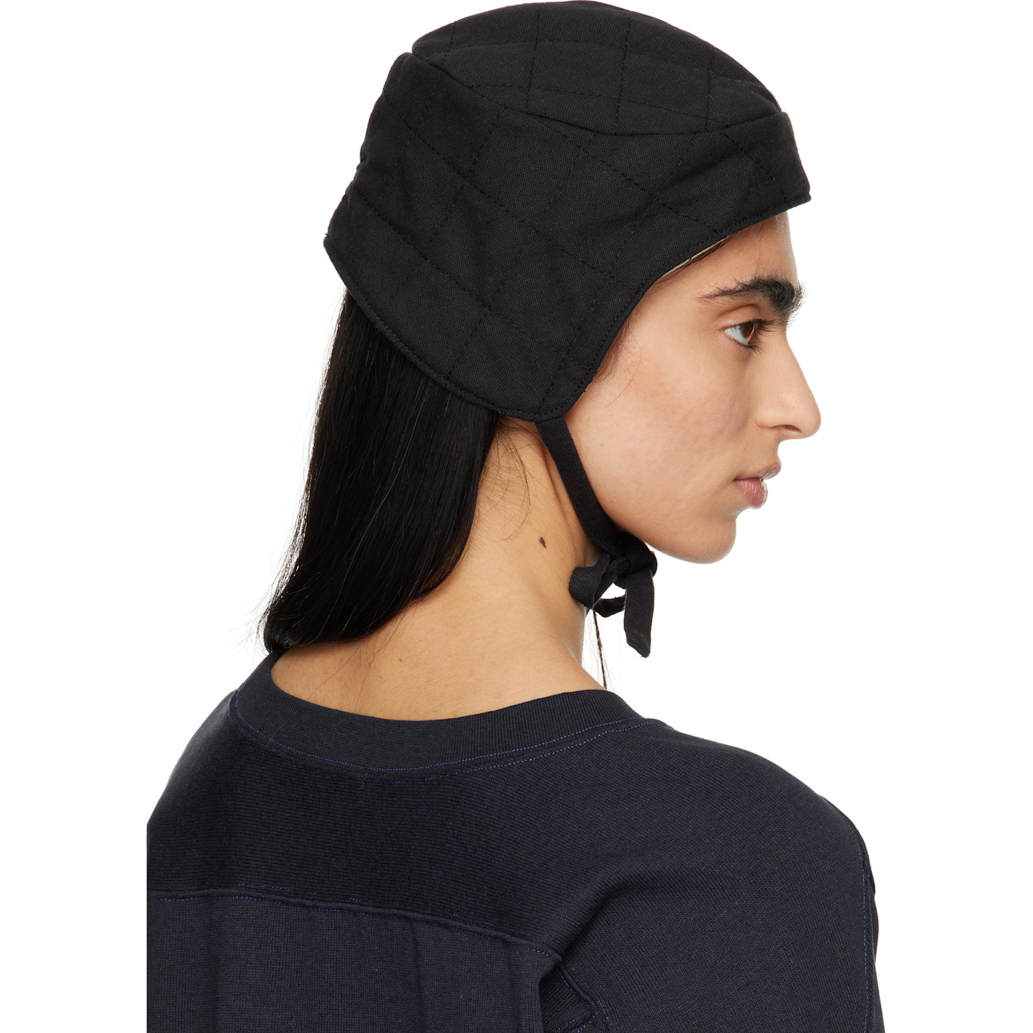  Bode Black Bloomstein Quilted Cap 