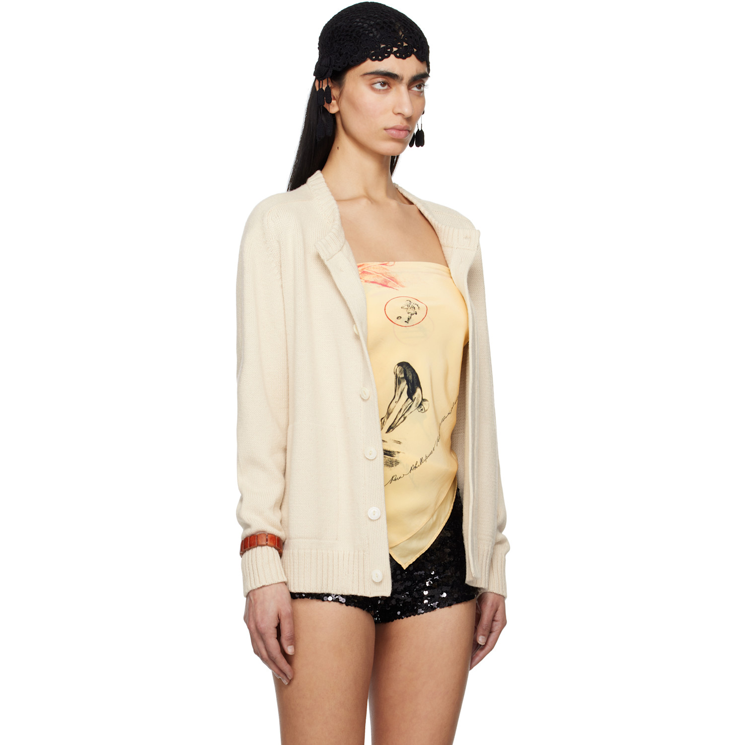  Bode Off-white Meringue Cardigan 