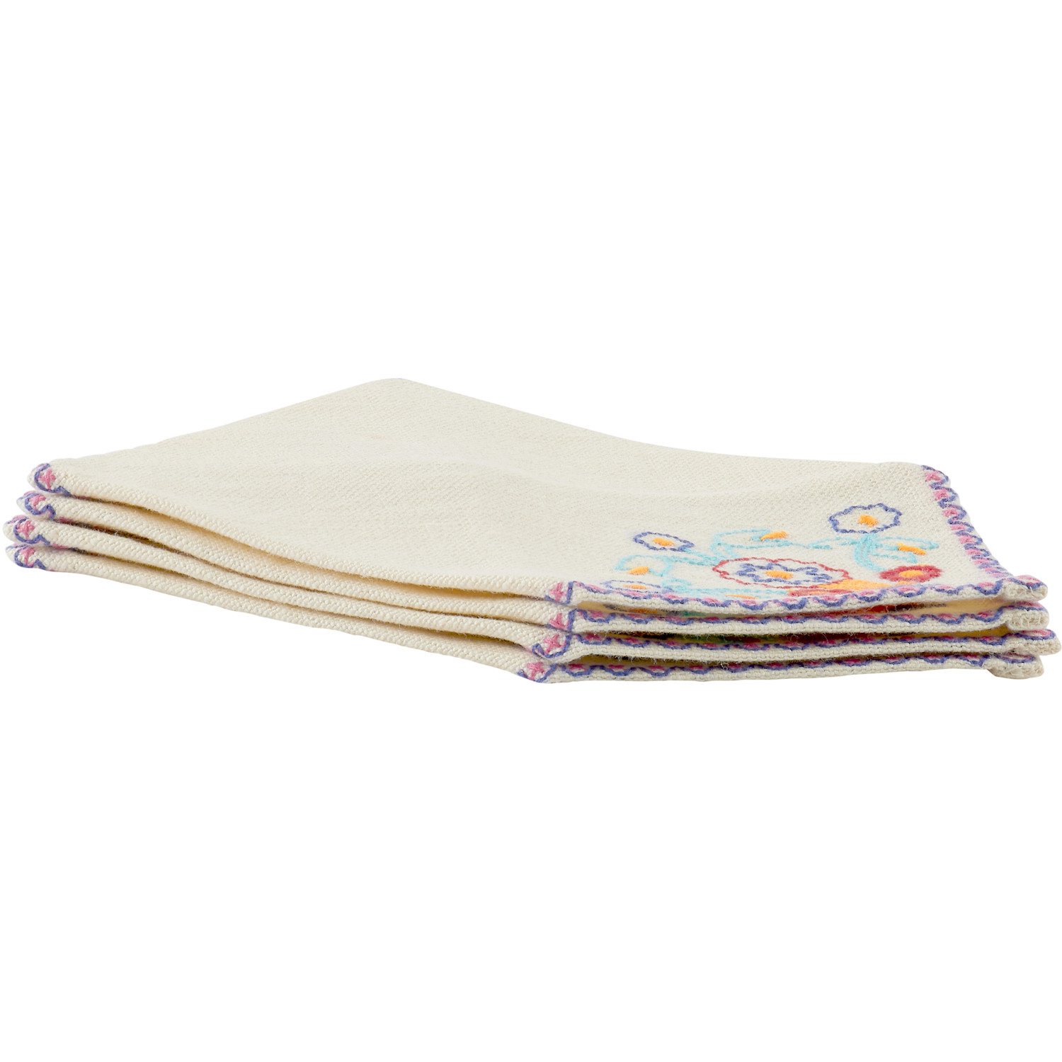  Bode Four-pack Off-white Garden Party Cocktail Napkins 