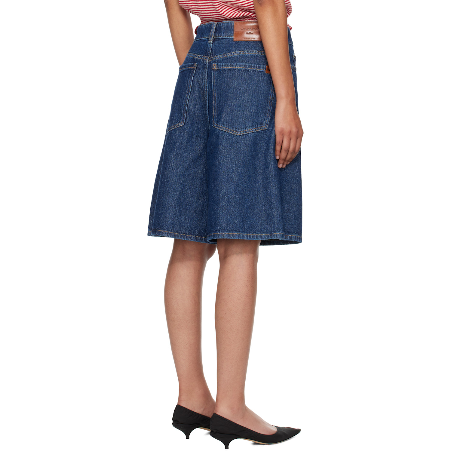  Weekend Max Mara Navy Donnola Denim Shorts 