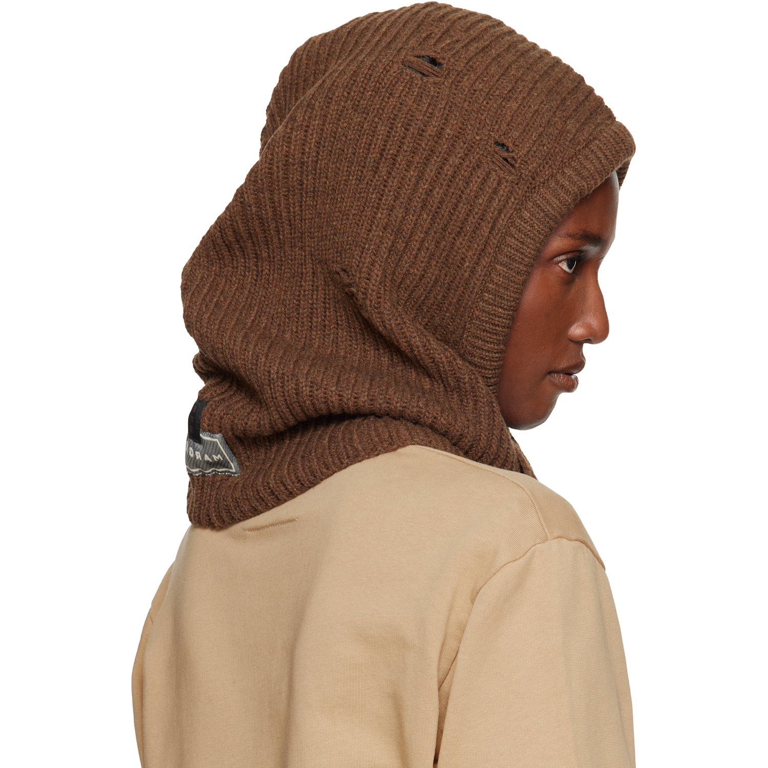  Mm6 Maison Margiela Brown Wool Hood 