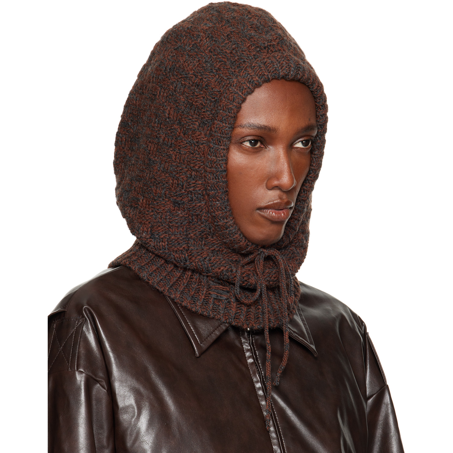  Mm6 Maison Margiela Brown Wool Blend Hood 