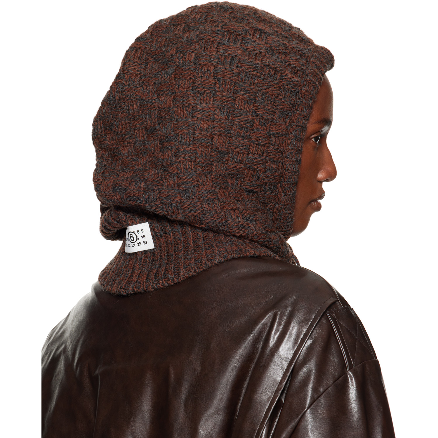  Mm6 Maison Margiela Brown Wool Blend Hood 