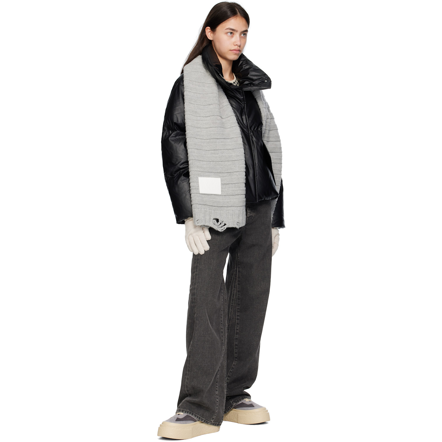  Mm6 Maison Margiela Gray Wool Scarf 