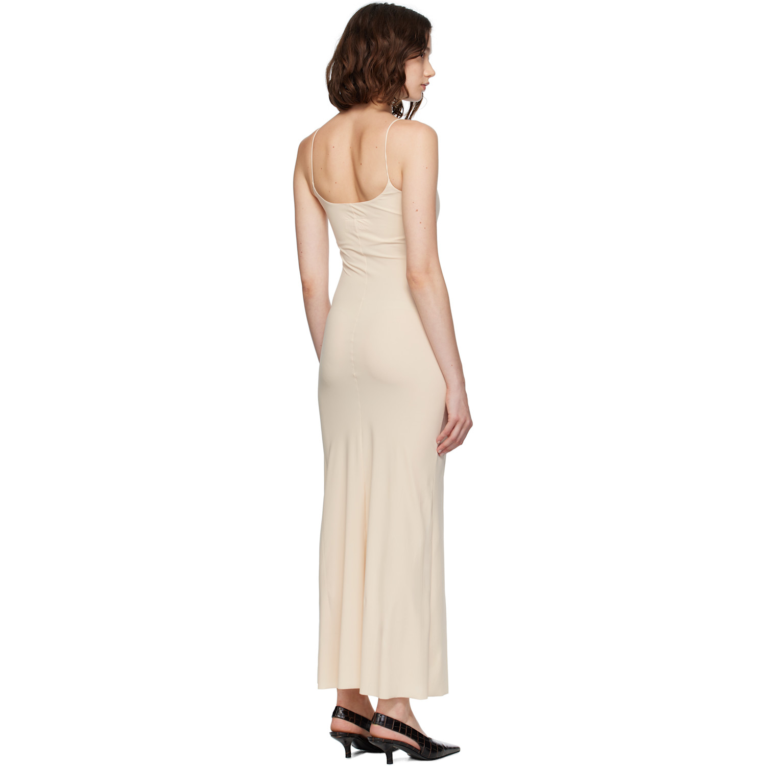  Mm6 Maison Margiela Beige Slip Maxi Dress 