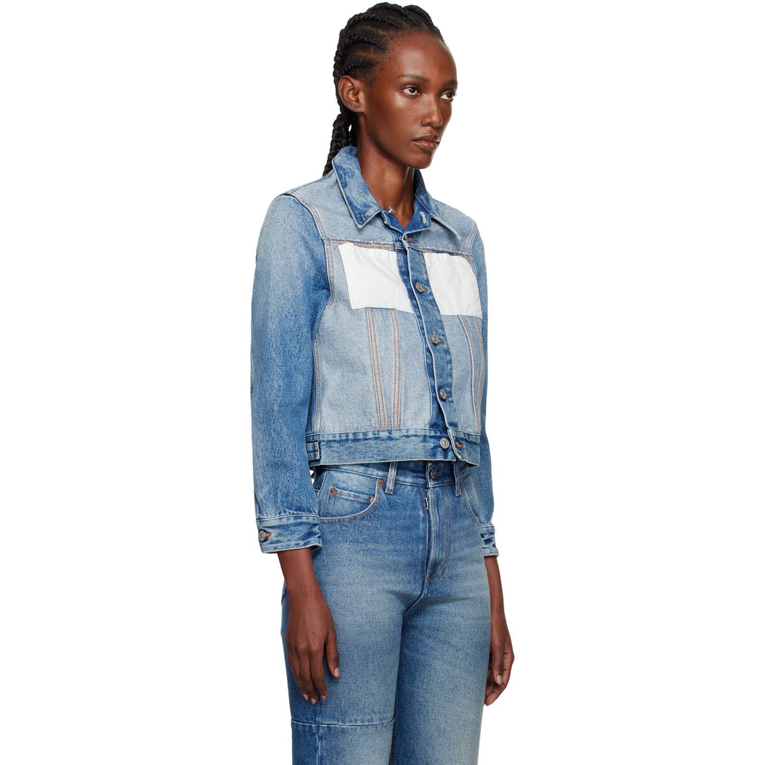 Mm6 Maison Margiela Blue Reversed Denim Jacket 