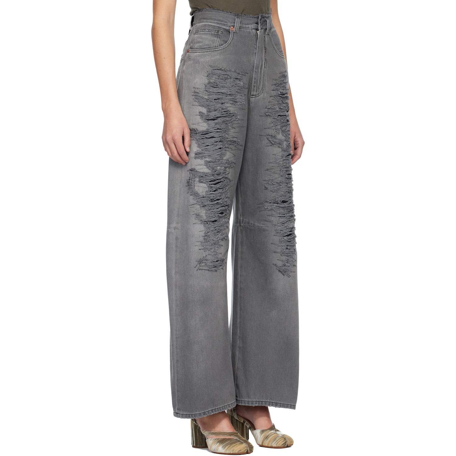  Mm6 Maison Margiela Gray Lightweight 5 Pockets Jeans 
