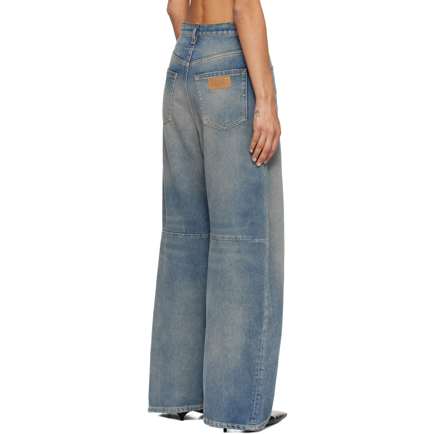  Mm6 Maison Margiela Blue Wide-leg Jeans 