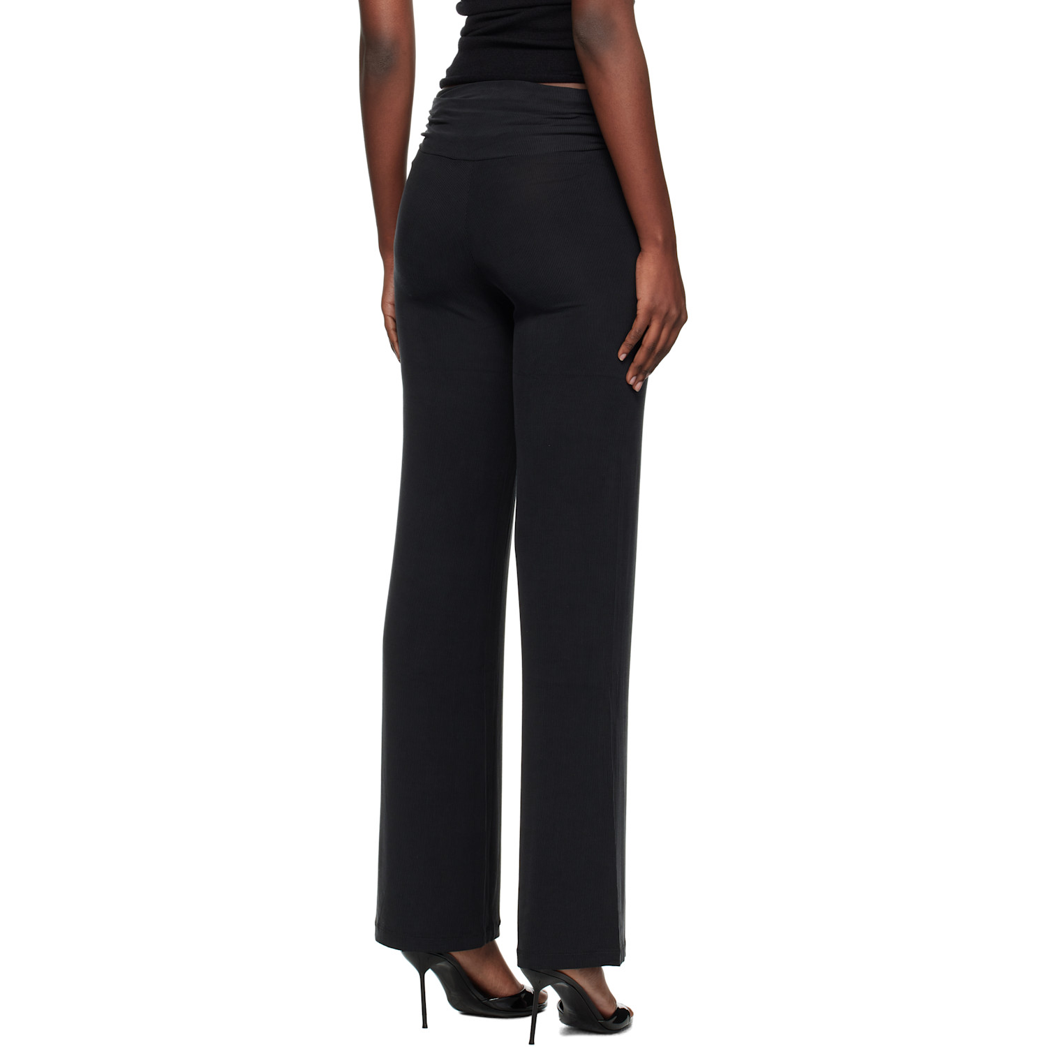  Aya Muse Black Ruched Fold Over Trousers 
