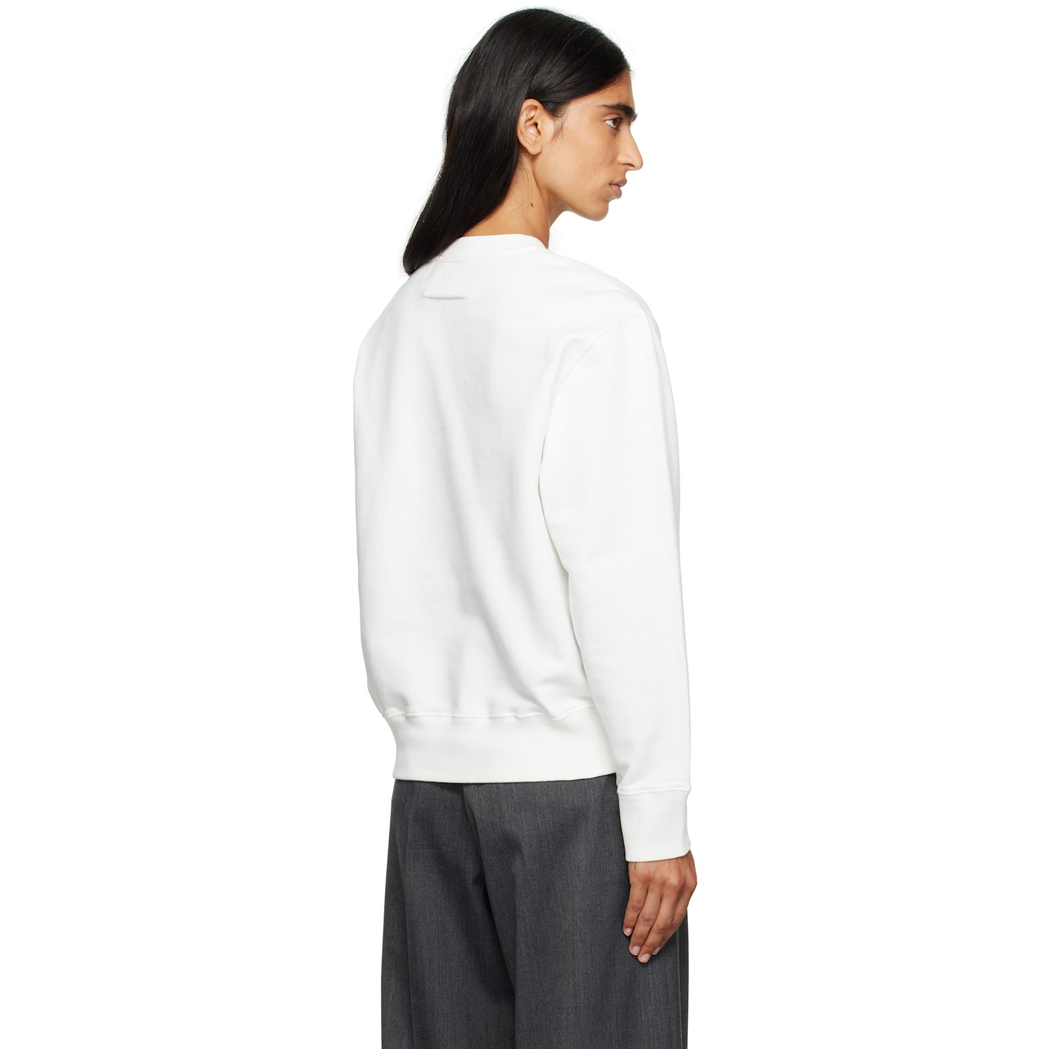  Mm6 Maison Margiela Off-white Logo Patch Sweatshirt 