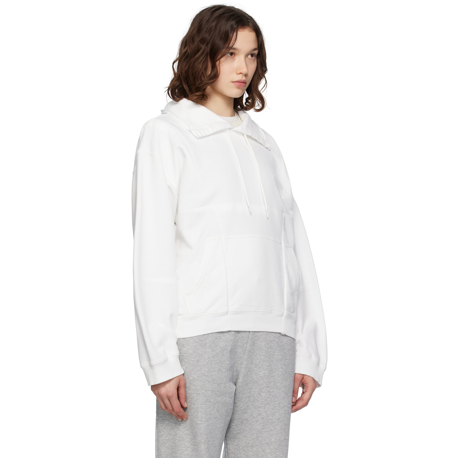  Mm6 Maison Margiela Off-white Collared Sweatshirt 