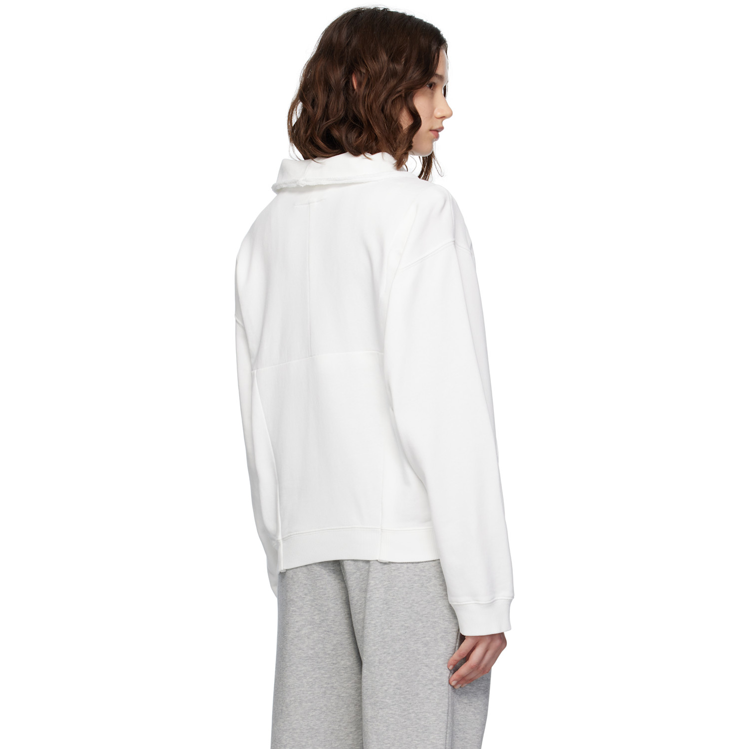  Mm6 Maison Margiela Off-white Collared Sweatshirt 