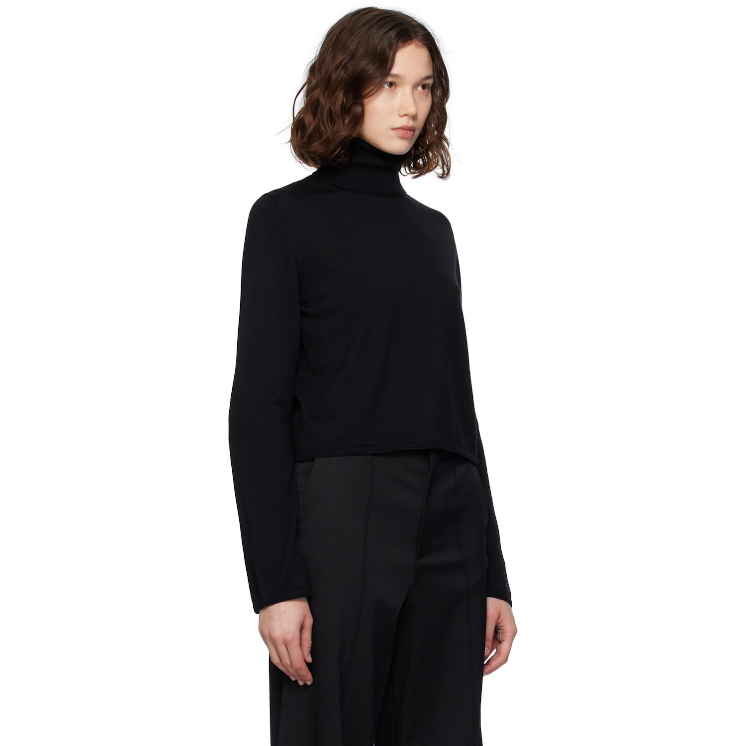  Mm6 Maison Margiela Black Knitted Turtleneck 